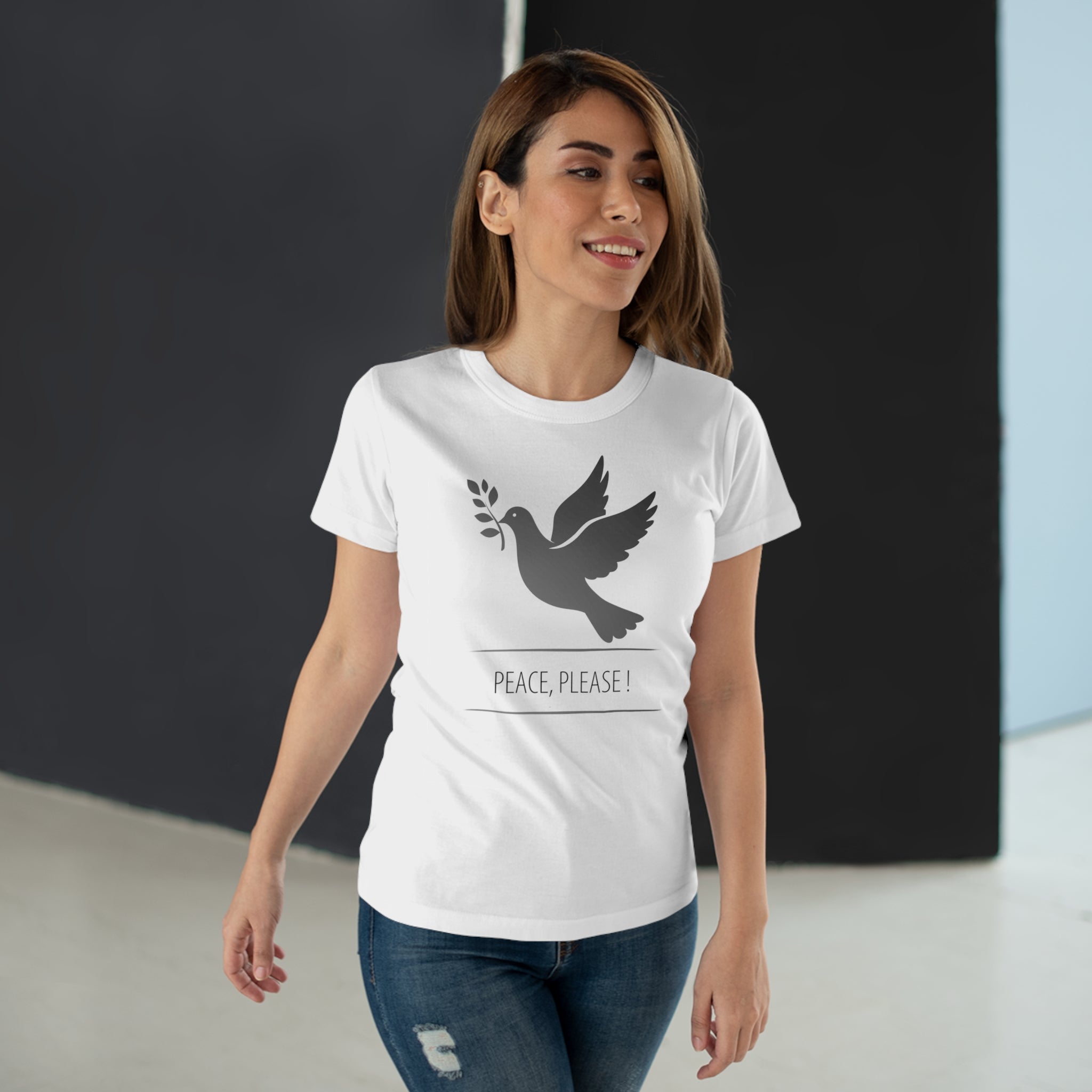 Peaceful Dove, Frontprint, Women's T-Shirt - Casual Wear, Gift for Friends, Inspirational Tee, Mindfulness, Peace Activism