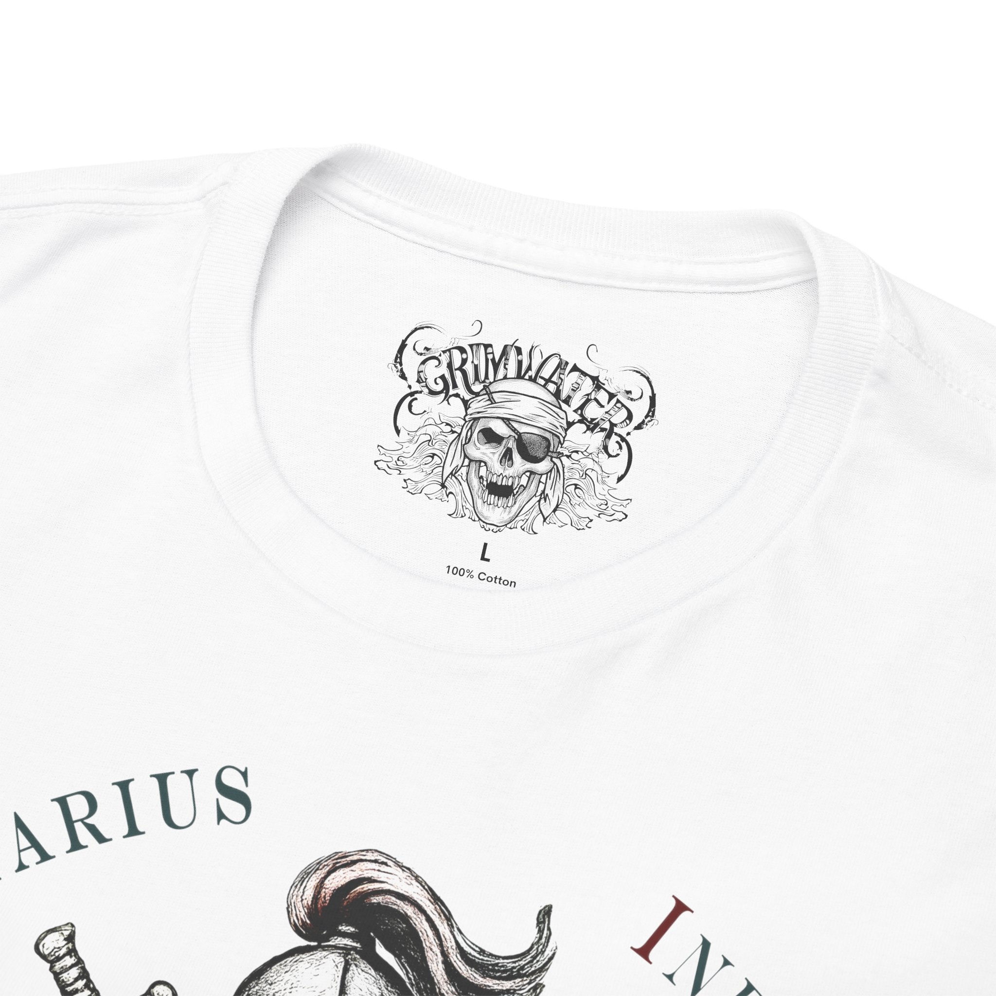 Wassermann: Frontprint, Unisex T-Shirt **Grimwater-Edition** Sternzeichen Astrologie (Aquarius)