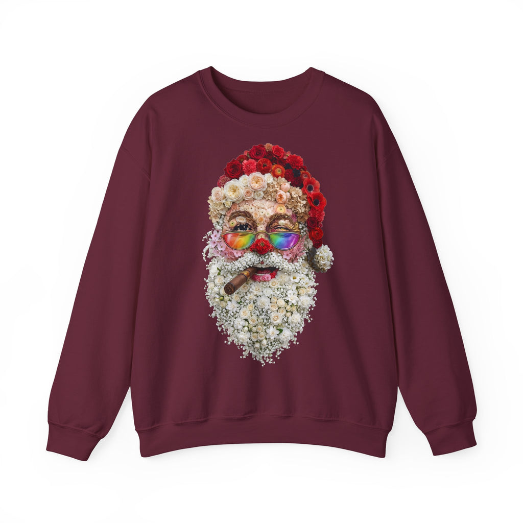 Blumen-Santa: Frontprint, Unisex Sweatshirt - Colorful Rainbow Glasses Floral