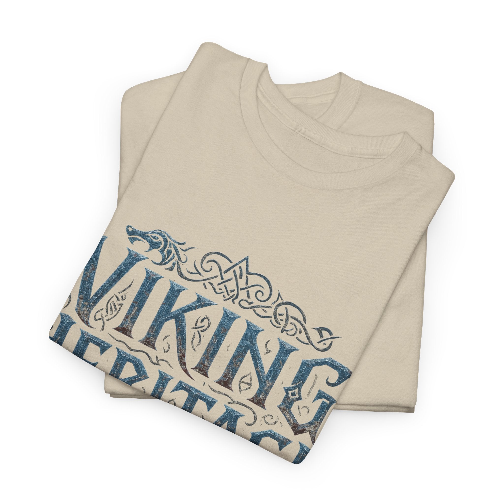 Viking Heritage Unisex Heavy Cotton Tee, Nordic Pride Shirt, Gift for Viking Fans, Heritage Apparel, Casual Wear, Blue Ice in Your Blood Tee