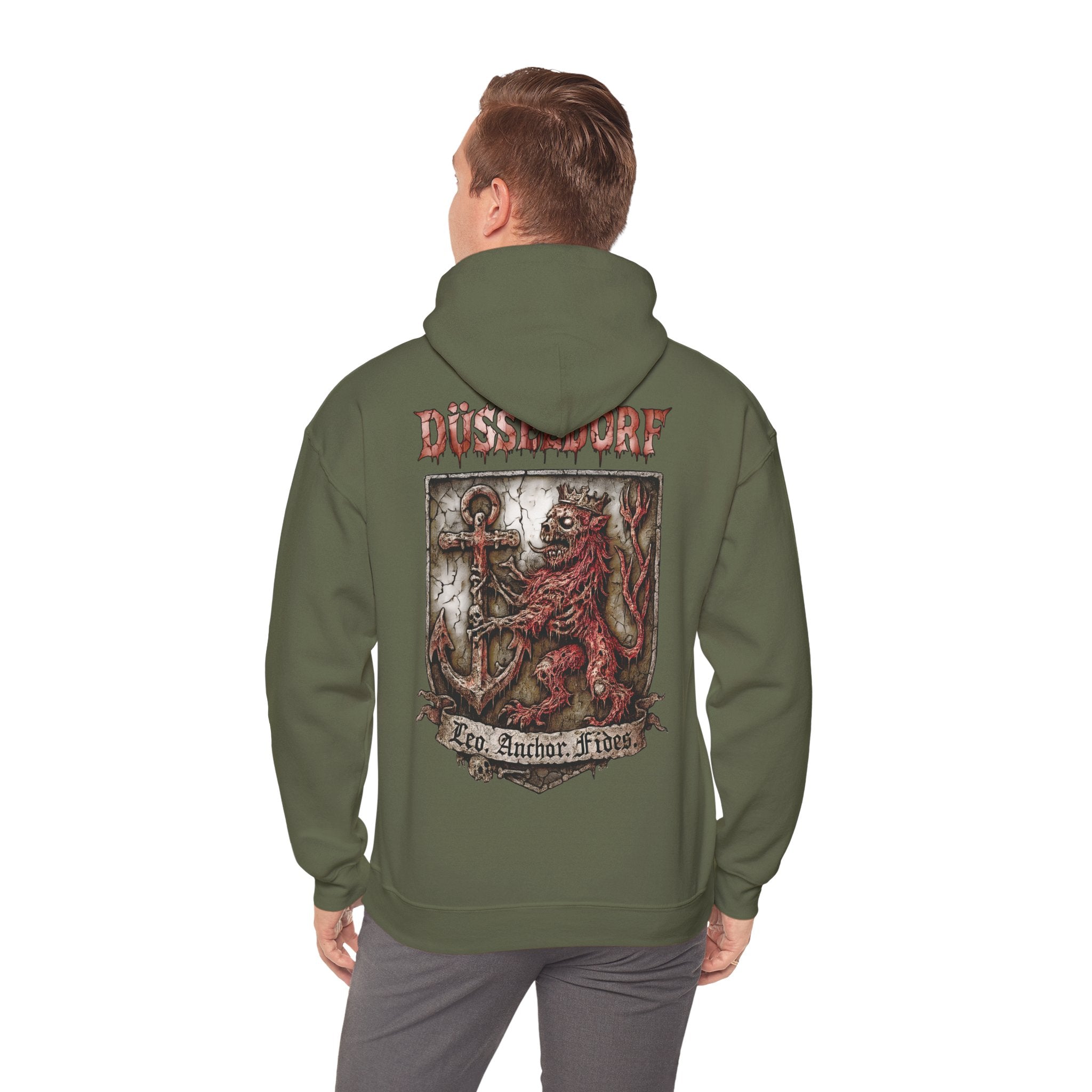 Düsseldorf Front-/Backprint - Fides ultra mortem!  Leo, Anchor, Fides: Grimwater-Edition - Hoodie