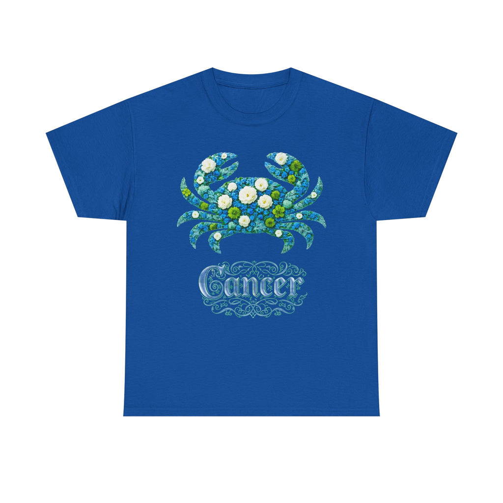Cancer Floral Zodiac Tee, Astrology Shirt, Gift for Cancer, Horoscope Apparel, Unisex Tees, Cute Crab Design