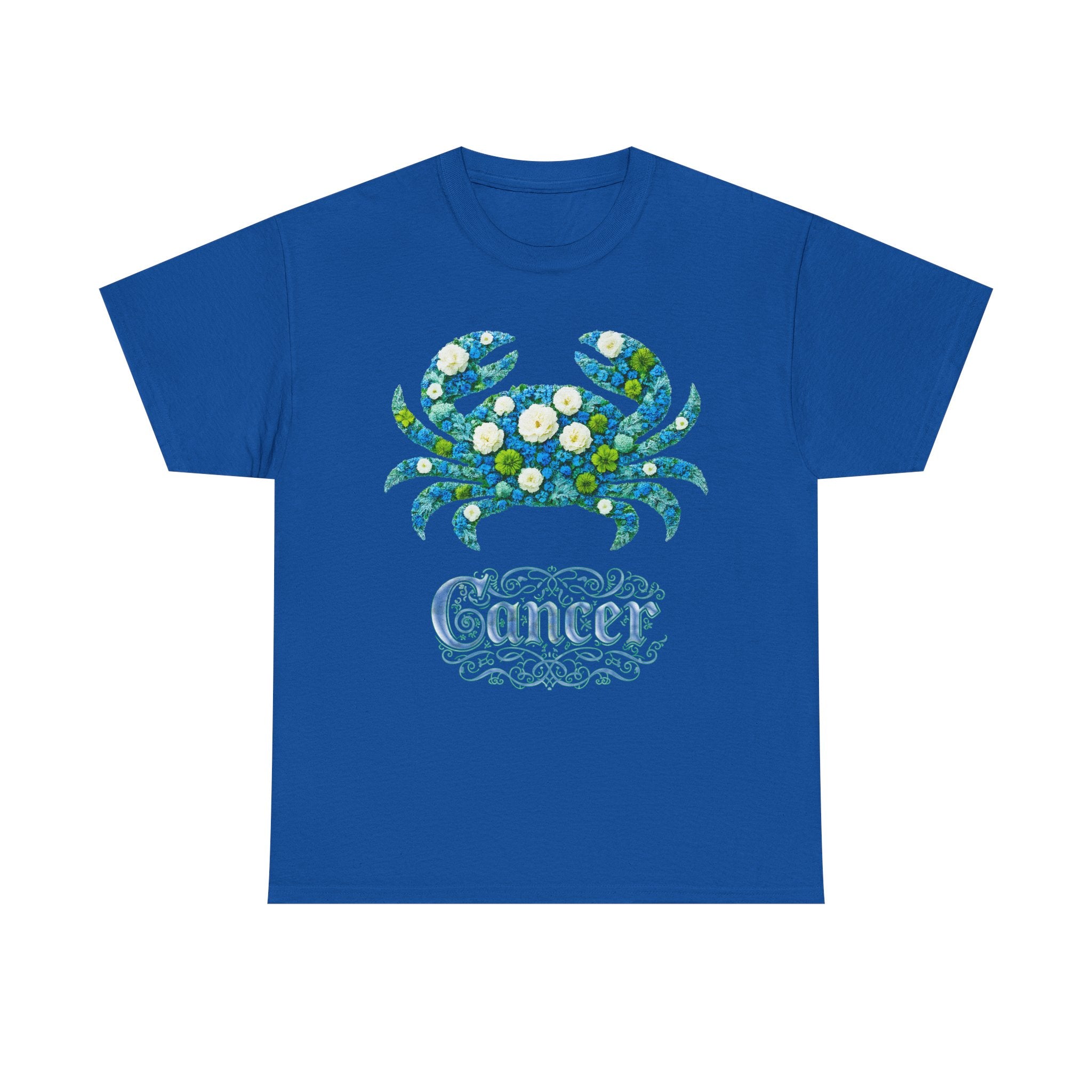 Cancer Floral Zodiac Tee, Astrology Shirt, Gift for Cancer, Horoscope Apparel, Unisex Tees, Cute Crab Design