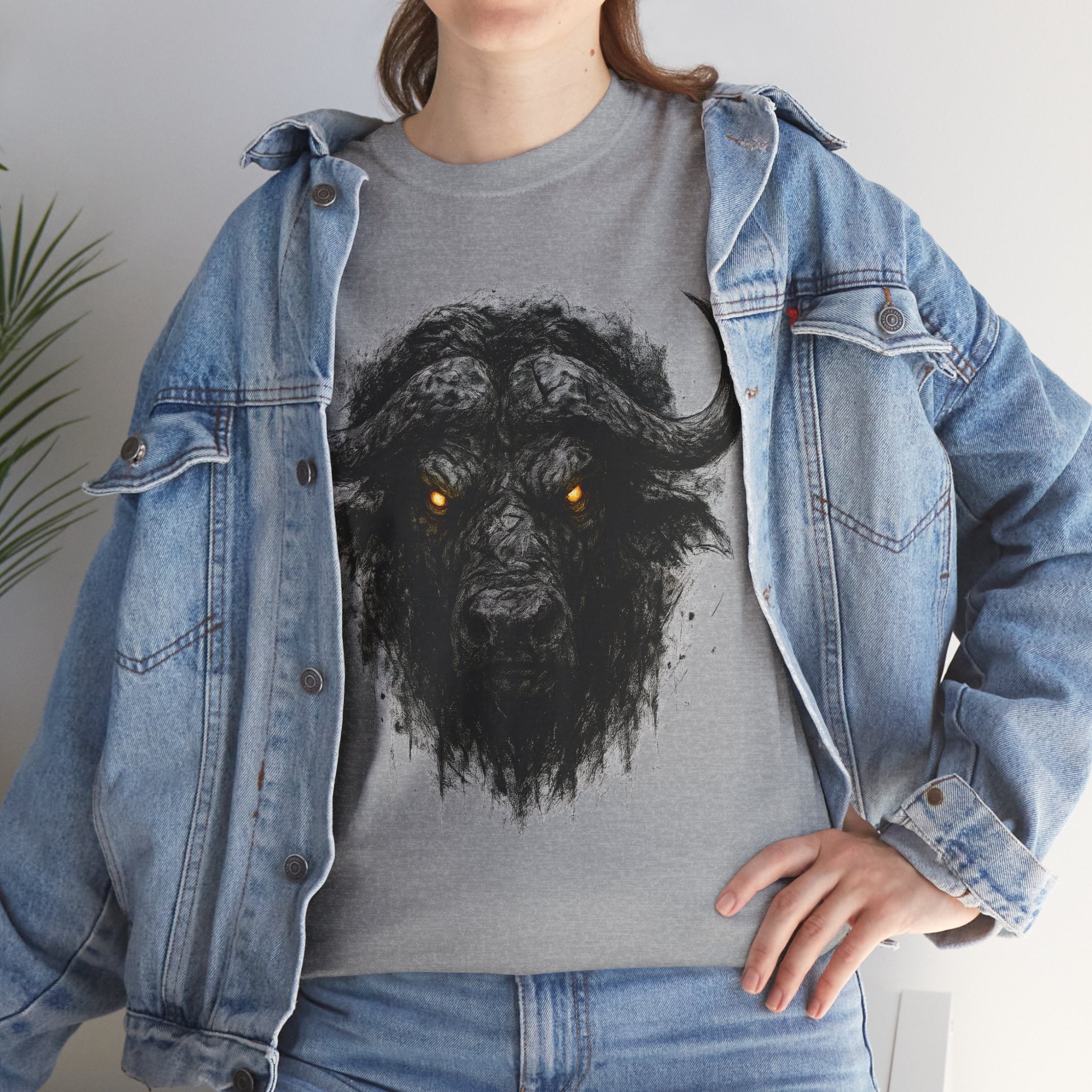 Büffel: Frontprint, Unisex T-Shirt - Animal-Collection