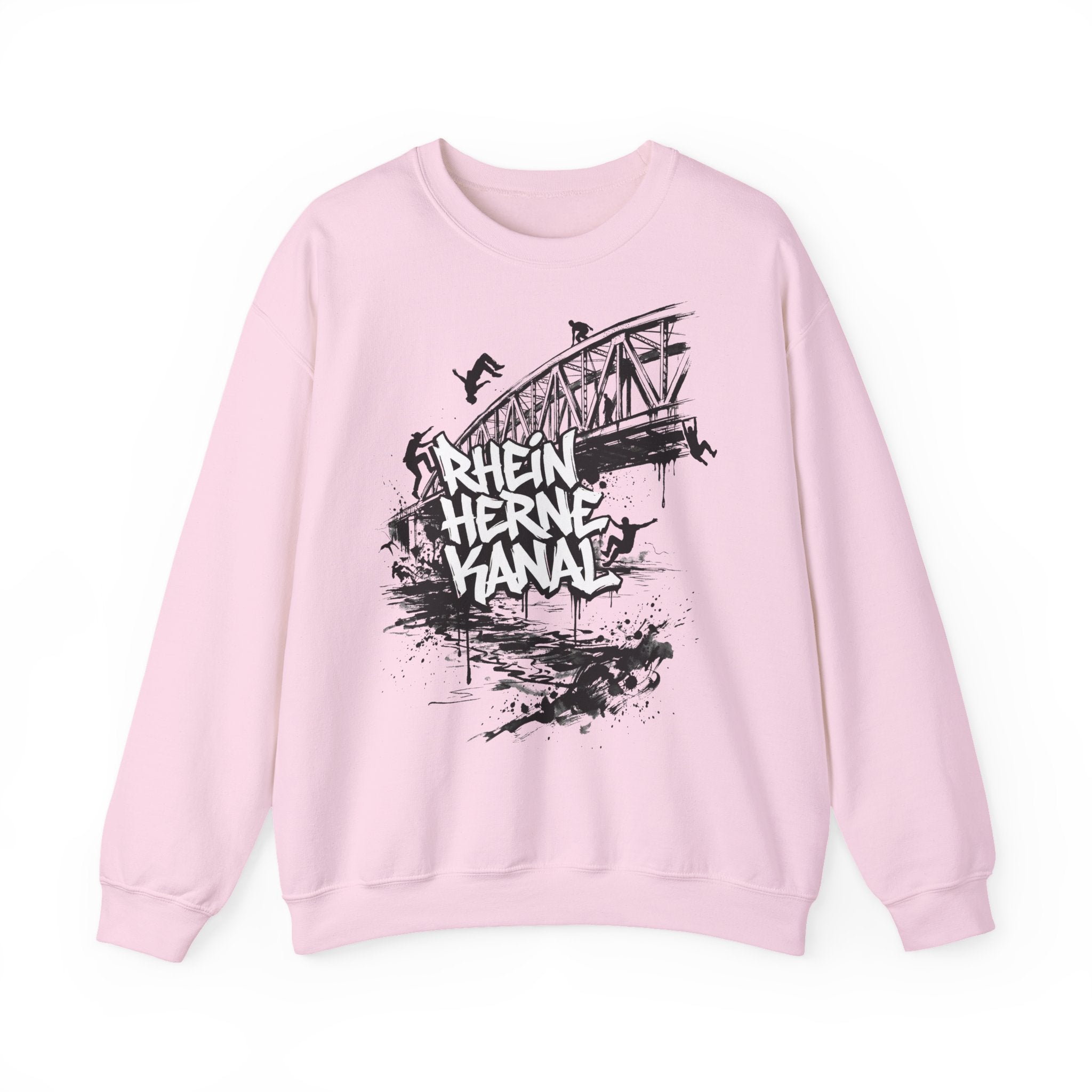 Parkour C: Frontprint, Unisex Sweatshirt - Urban Stunt Silhouette Crewneck