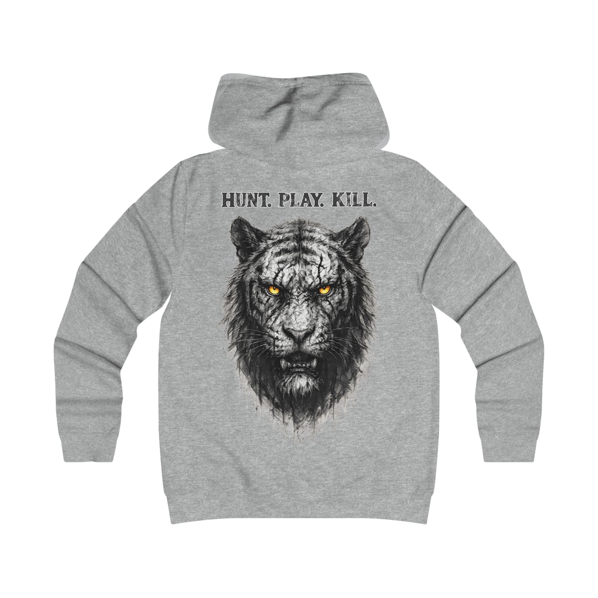 Tiger - Hunt. Play. Kill: Backprint, Womens' Hoodie, Animal-Collection
