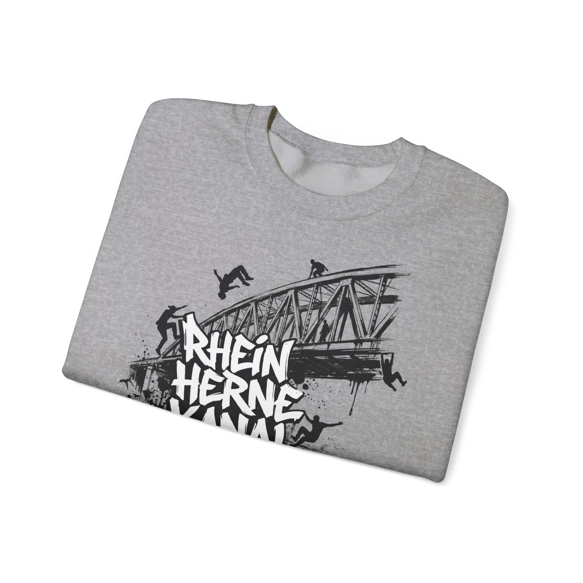 Parkour C: Frontprint, Unisex Sweatshirt - Urban Stunt Silhouette Crewneck