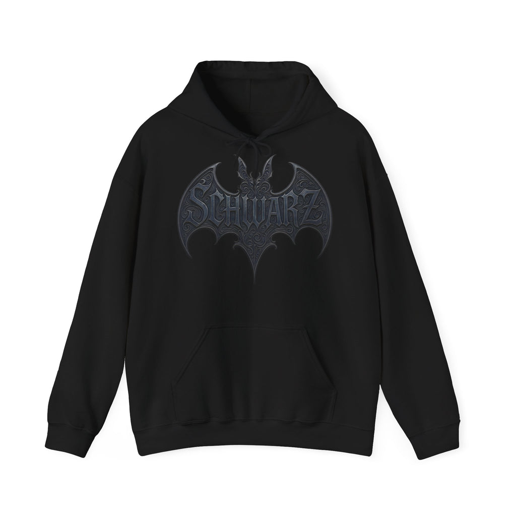 Fledermaus Schwarz, Frontprint, Unisex Hoodie, Bat Gothic Hoodie