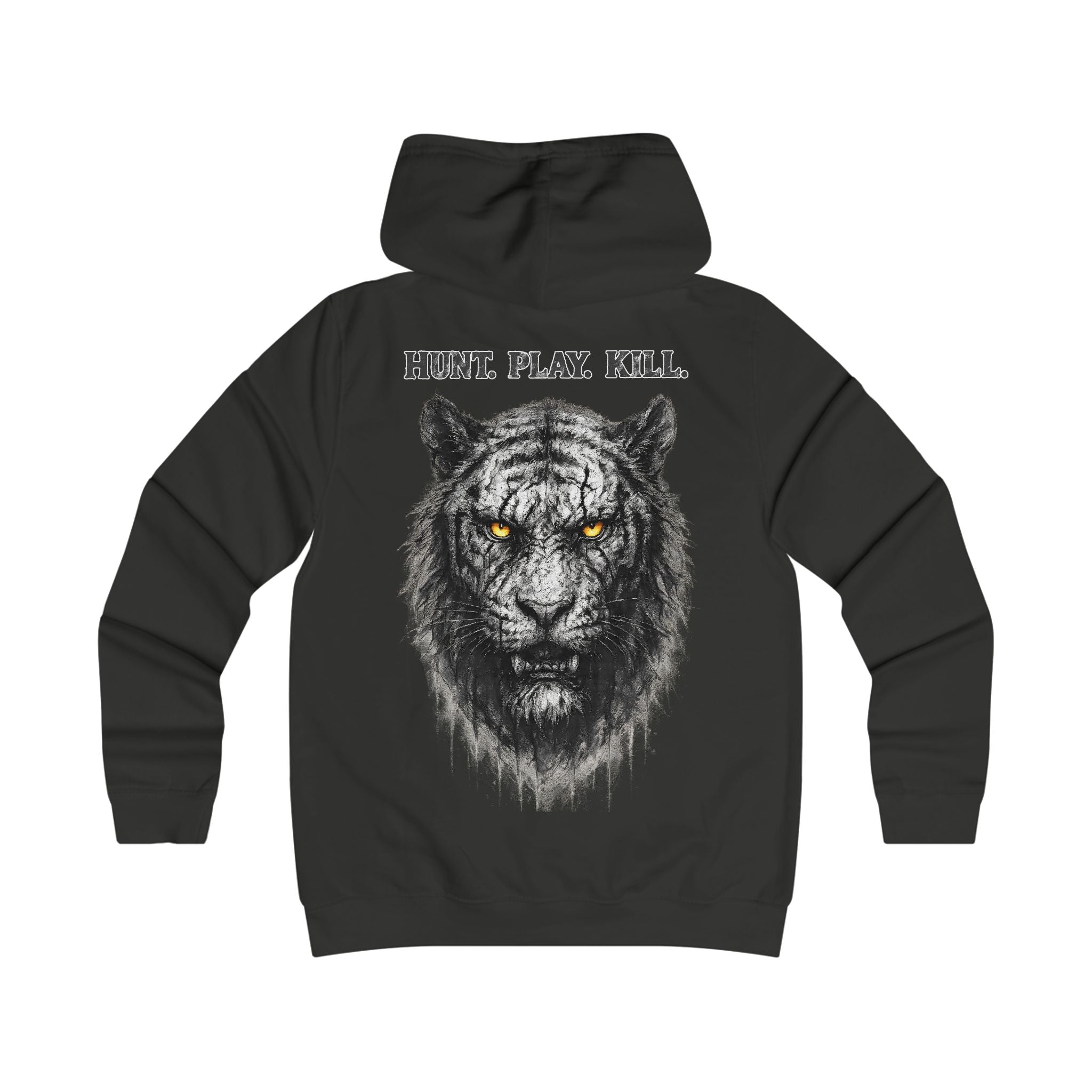 Tiger - Hunt. Play. Kill: Backprint, Womens' Hoodie, Animal-Collection