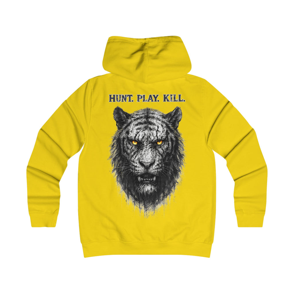 Tiger - Hunt. Play. Kill: Backprint, Womens' Hoodie, Animal-Collection