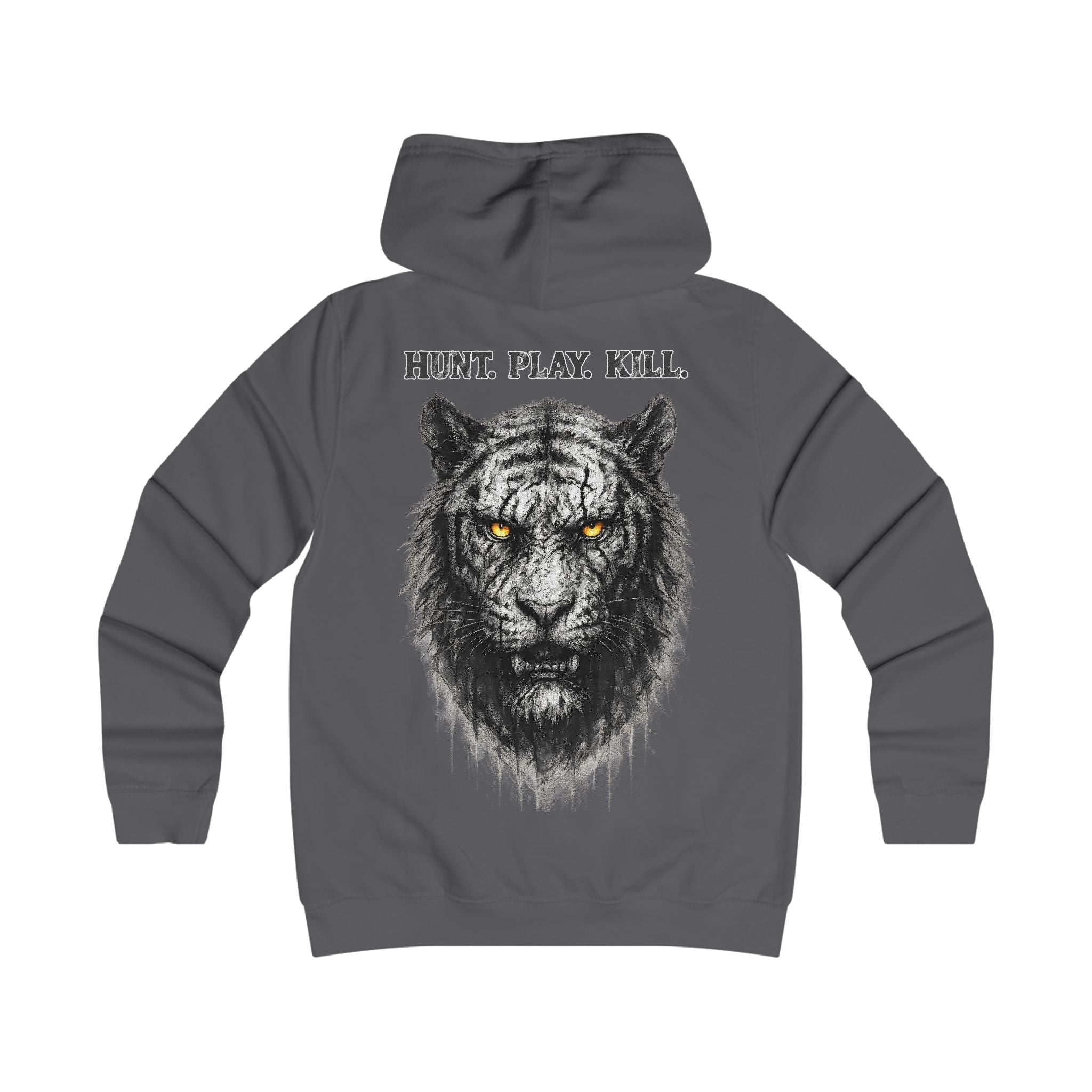 Tiger - Hunt. Play. Kill: Backprint, Womens' Hoodie, Animal-Collection