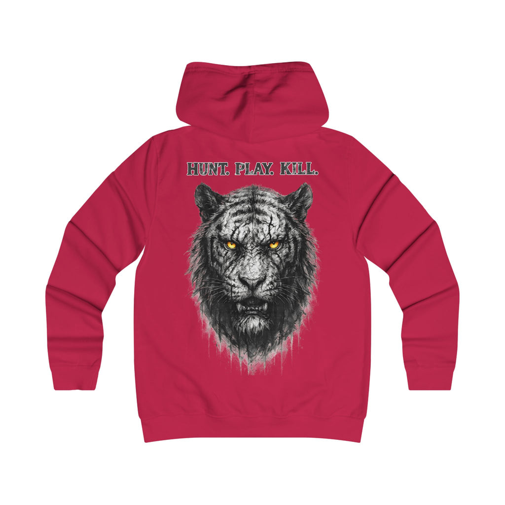 Tiger - Hunt. Play. Kill: Backprint, Womens' Hoodie, Animal-Collection