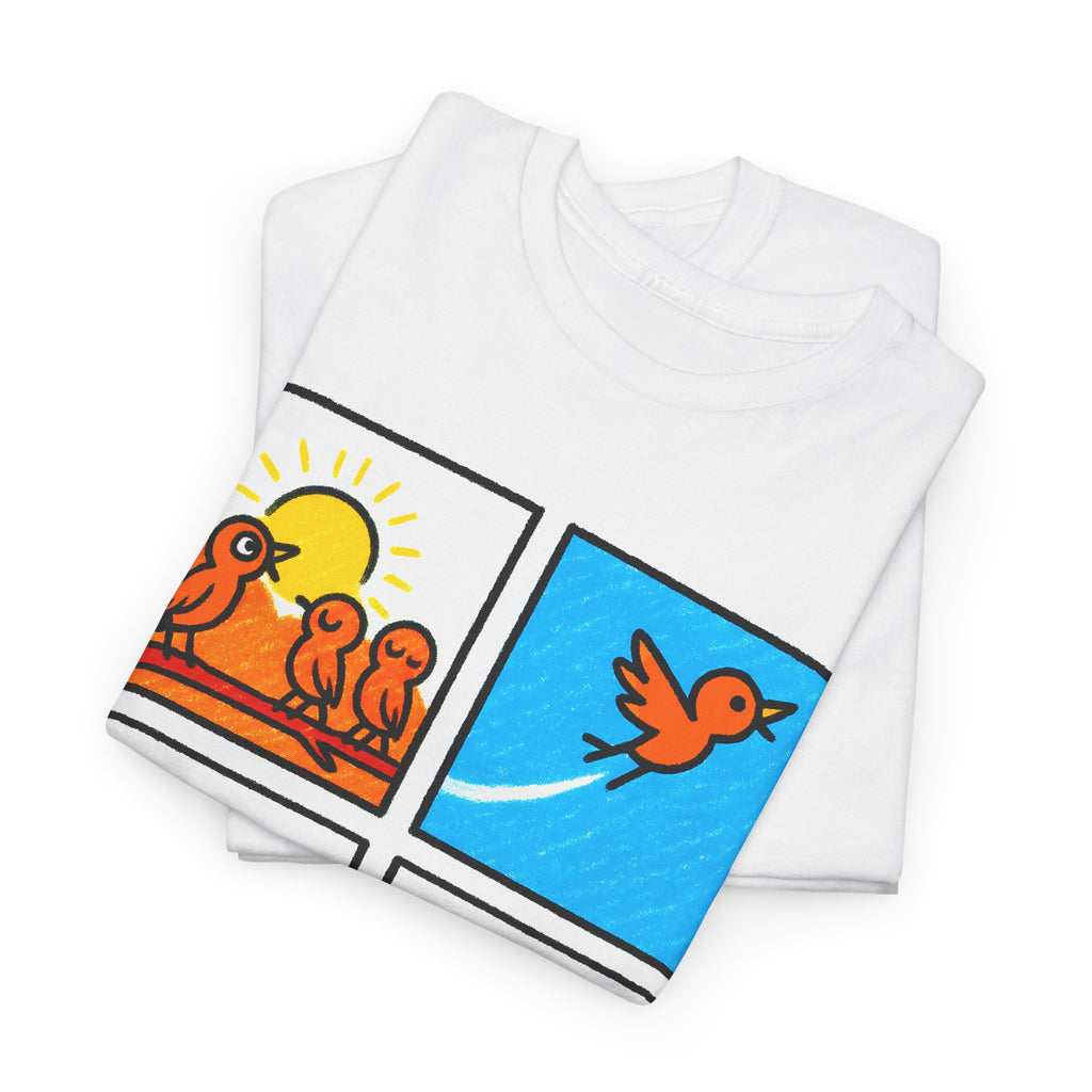 Proverb - Early bird GETS IT ALL, plus Cigar, Sunshine Birds Unisex Heavy Cotton Tee, Graphic Tee, Casual Wear, Gift for Bird Lovers, Funny T-Shirt, Nature Inspired Clothing