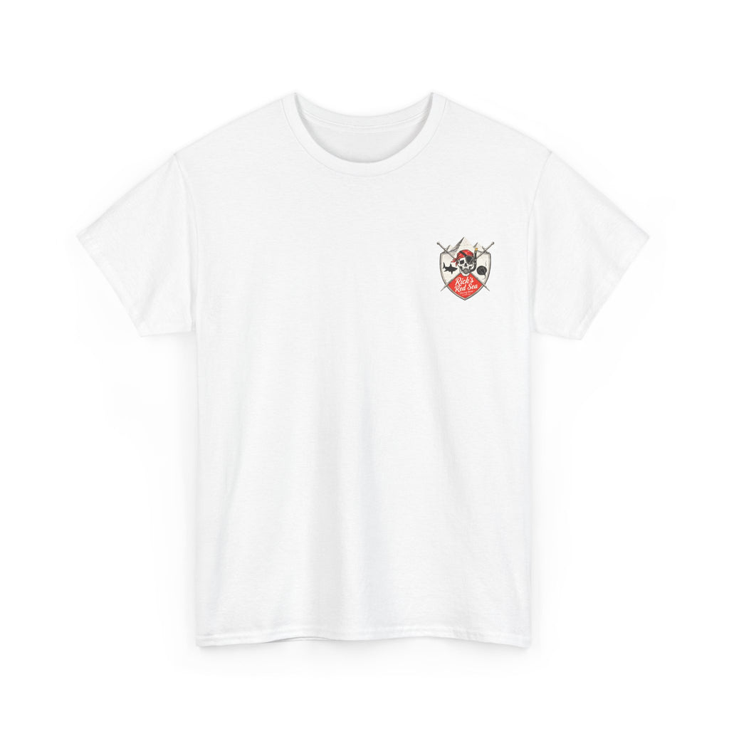 Diving Base Port Ghalib Egypt, Rick's Pirate-Themed Unisex Heavy Cotton Tee, Fun Nautical Shirt, Casual Tee for Summer, Gift for Pirate Lovers, Coastal Adventure Apparel