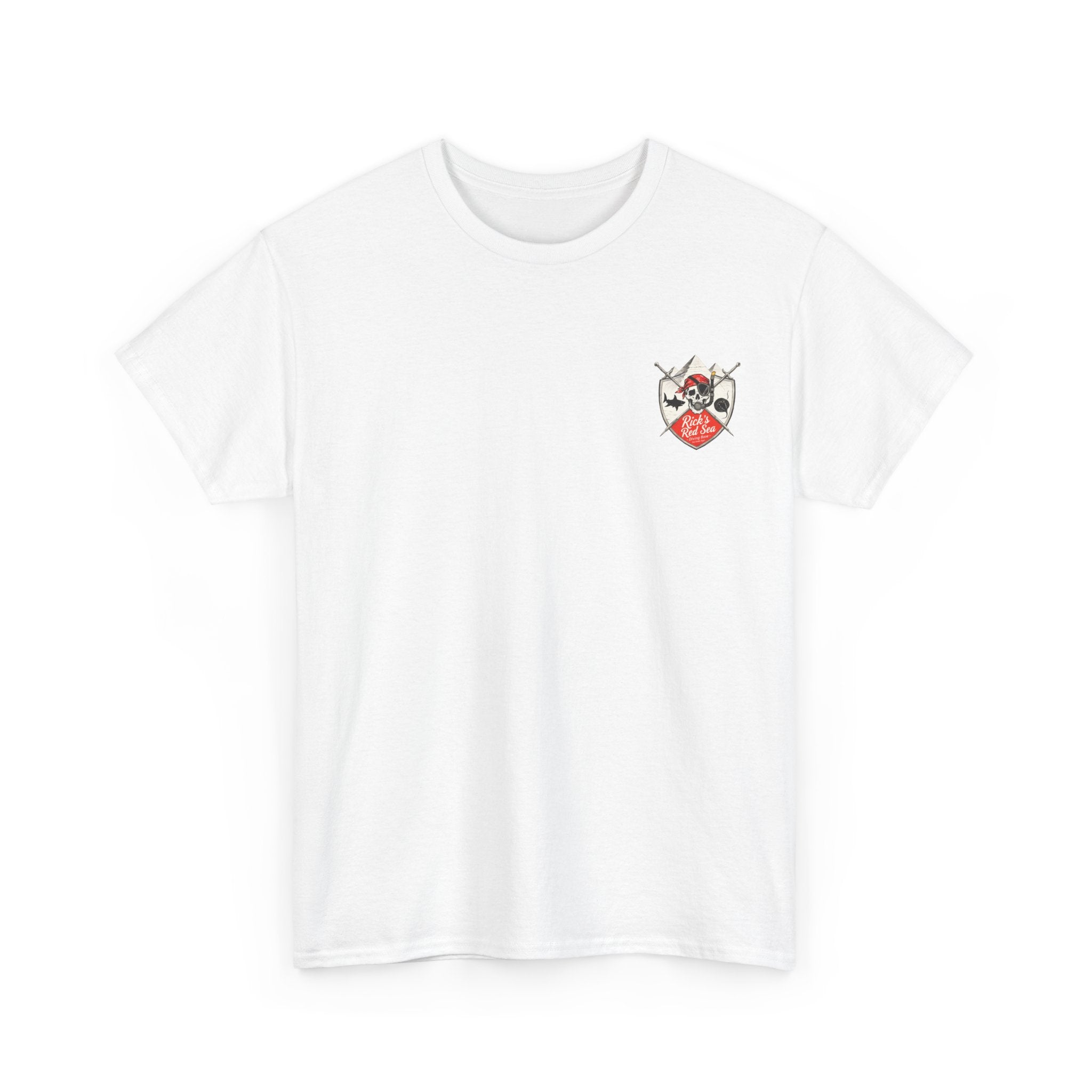 Diving Base Port Ghalib Egypt, Rick's Pirate-Themed Unisex Heavy Cotton Tee, Fun Nautical Shirt, Casual Tee for Summer, Gift for Pirate Lovers, Coastal Adventure Apparel