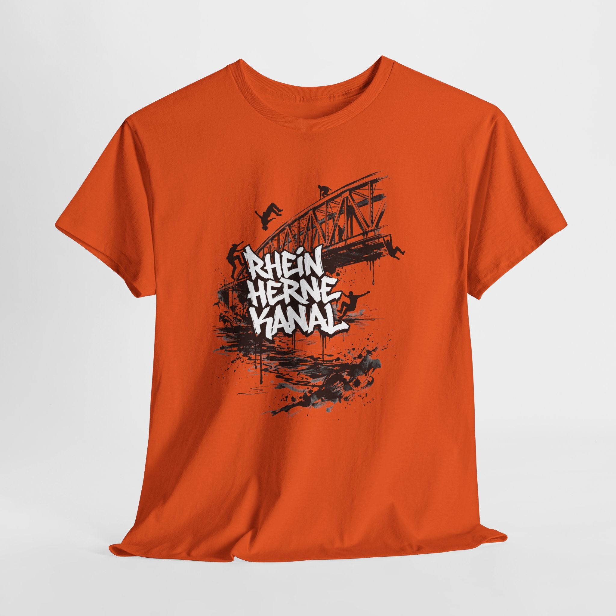 Parkour C: Frontprint, Unisex T-Shirt - Urban Stunt Silhouette Crewneck