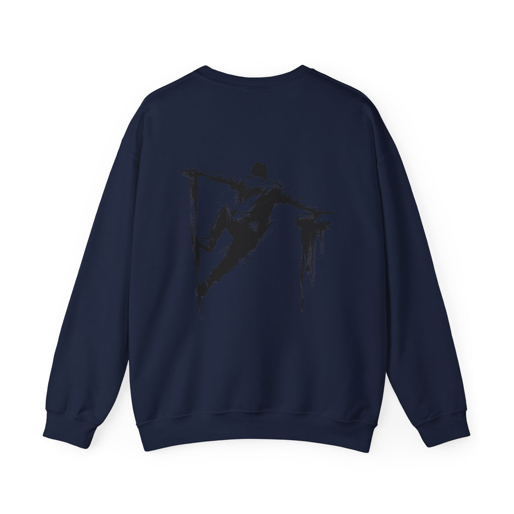 Parkour D: Front-/Backprint, Unisex Sweatshirt - Urban Stunt Silhouette Crewneck