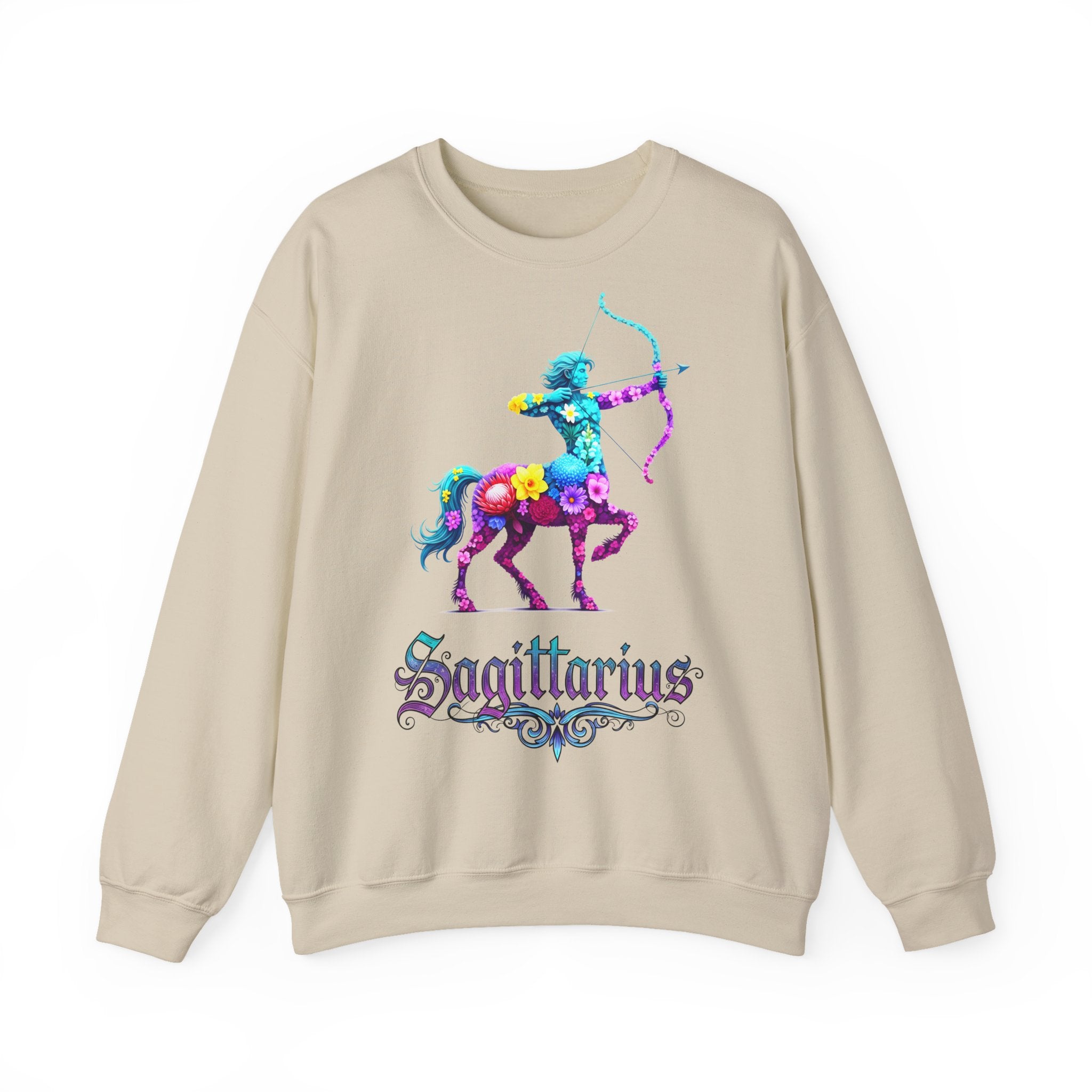 Schütze: Frontprint, Unisex Sweatshirt, florales Sternzeichen, Zodiac Astrologie (Sagittarius)