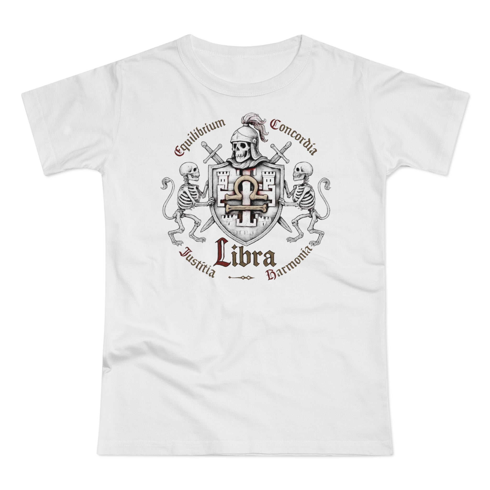 Waage: Frontprint, Womens' T-Shirt **Grimwater Edition** Sternzeichen Astrologie (Libra)