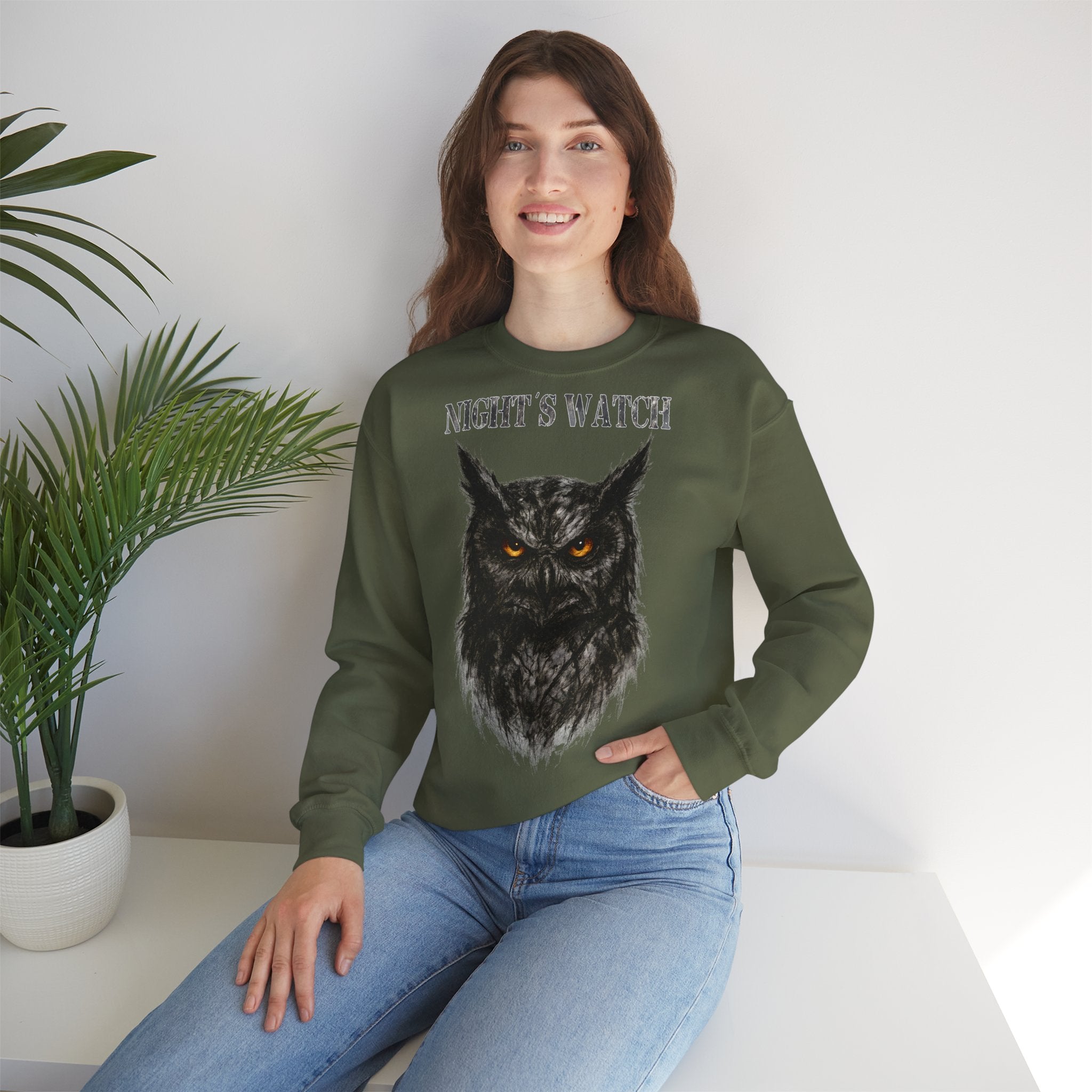 Uhu - Night's Watch: Animals-Collection, Frontprint, Unisex Sweatshirt