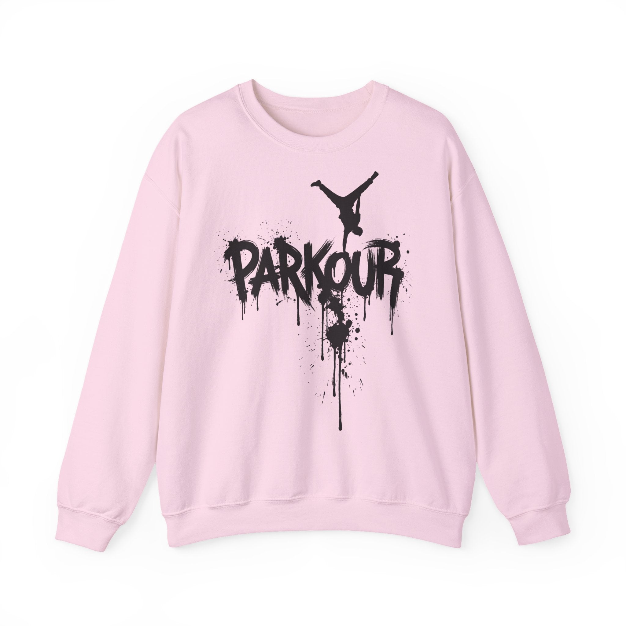 Parkour 05: Frontprint, Unisex Sweatshirt - Urban Stunt Silhouette Crewneck