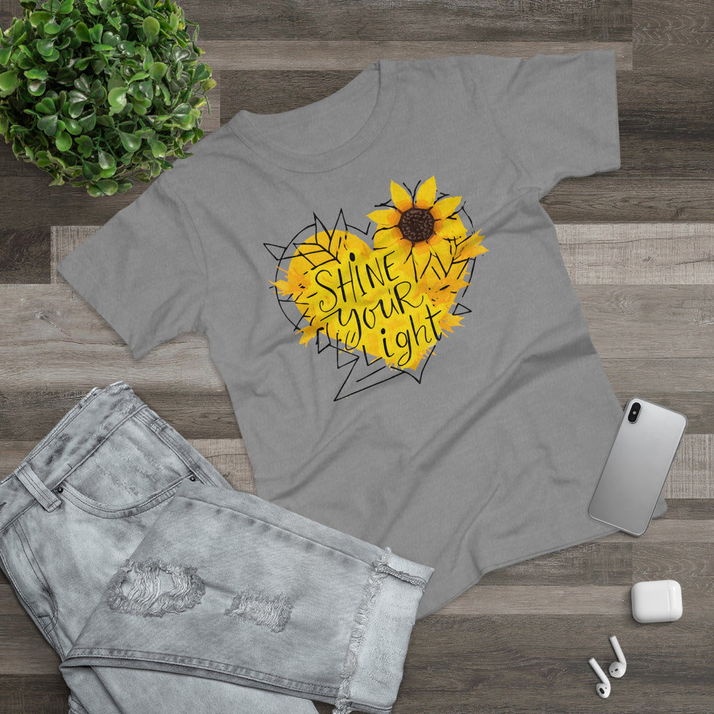 Sunflower Heart, Frontprint, Womens' T-Shirt, Shine Your Light