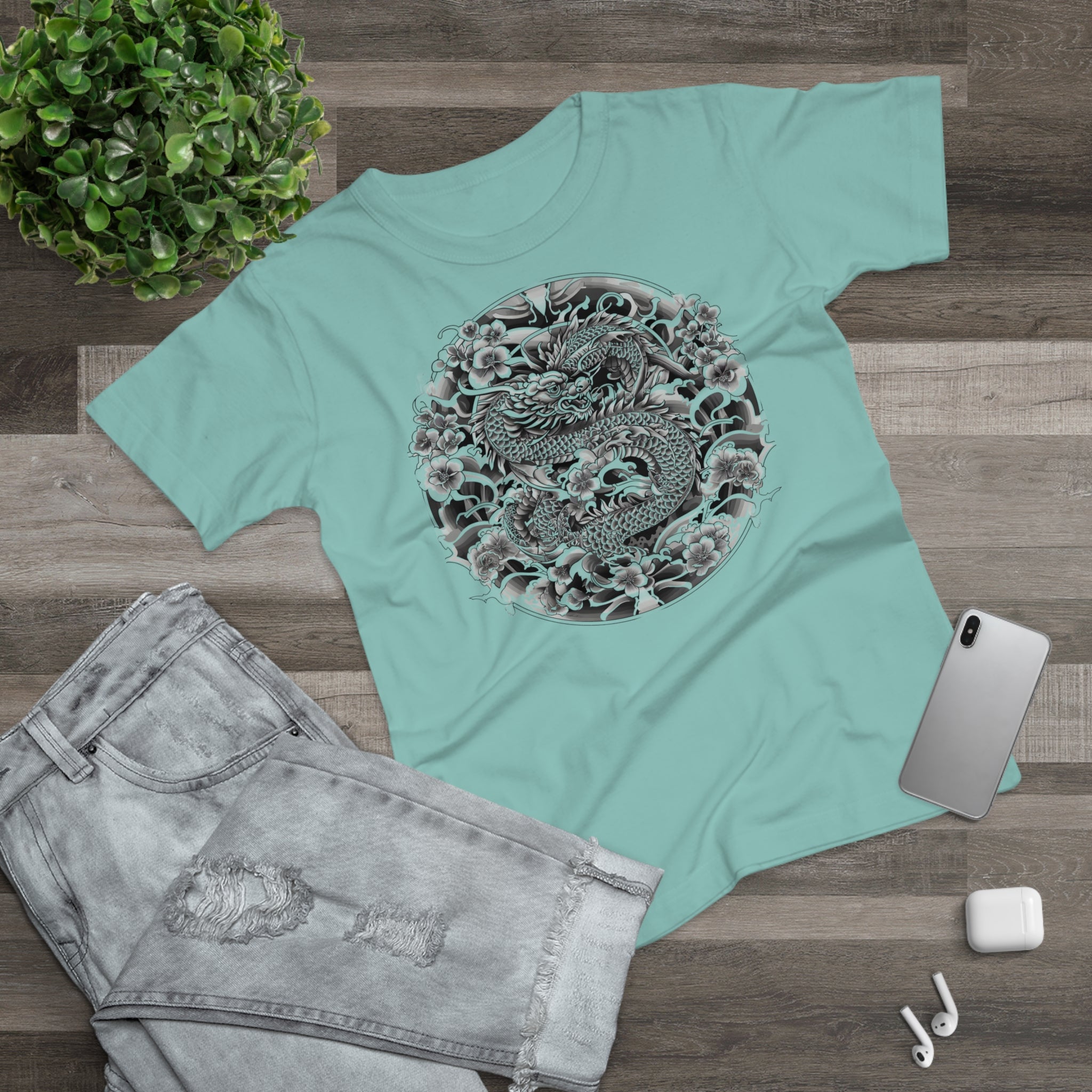 Dragon Design, Frontprint, Women's T-Shirt, Vintage Style Tee