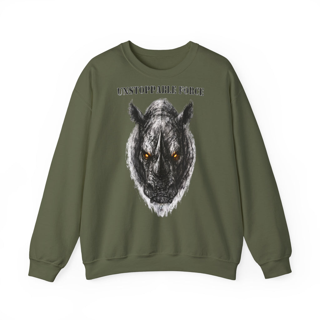 Nashorn - Unstoppable Force: Animals-Collection, Frontprint, Unisex Sweatshirt