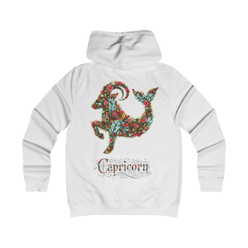 Steinbock: : Backprint, Womens' Hoodie - florales Sternzeichen, Zodiac (Capricorn)