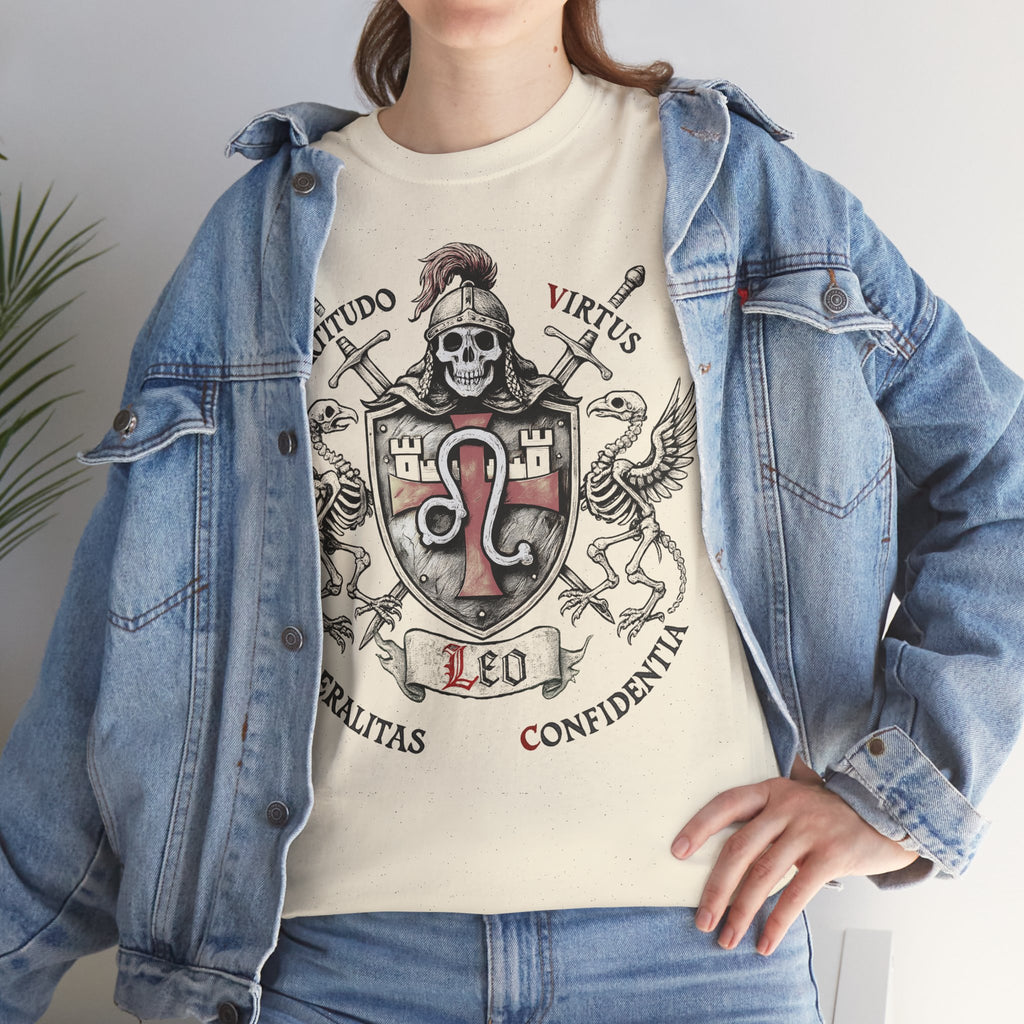 Löwe: Frontprint, Unisex T-Shirt **Grimwater-Edition** Sternzeichen Astrologie (Leo)