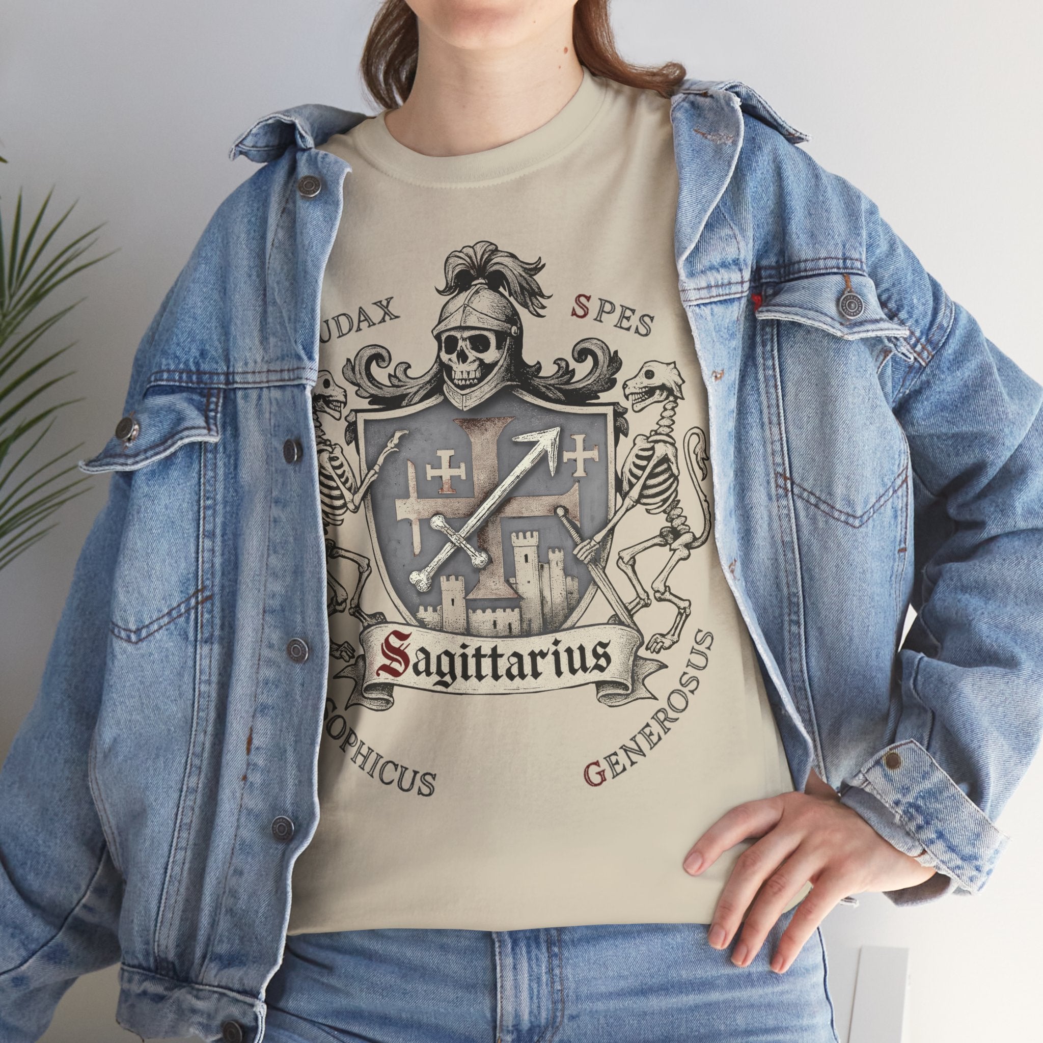 Schütze: Frontprint, Unisex T-Shirt **Grimwater-Edition** Sternzeichen Astrologie (Sagittarius)