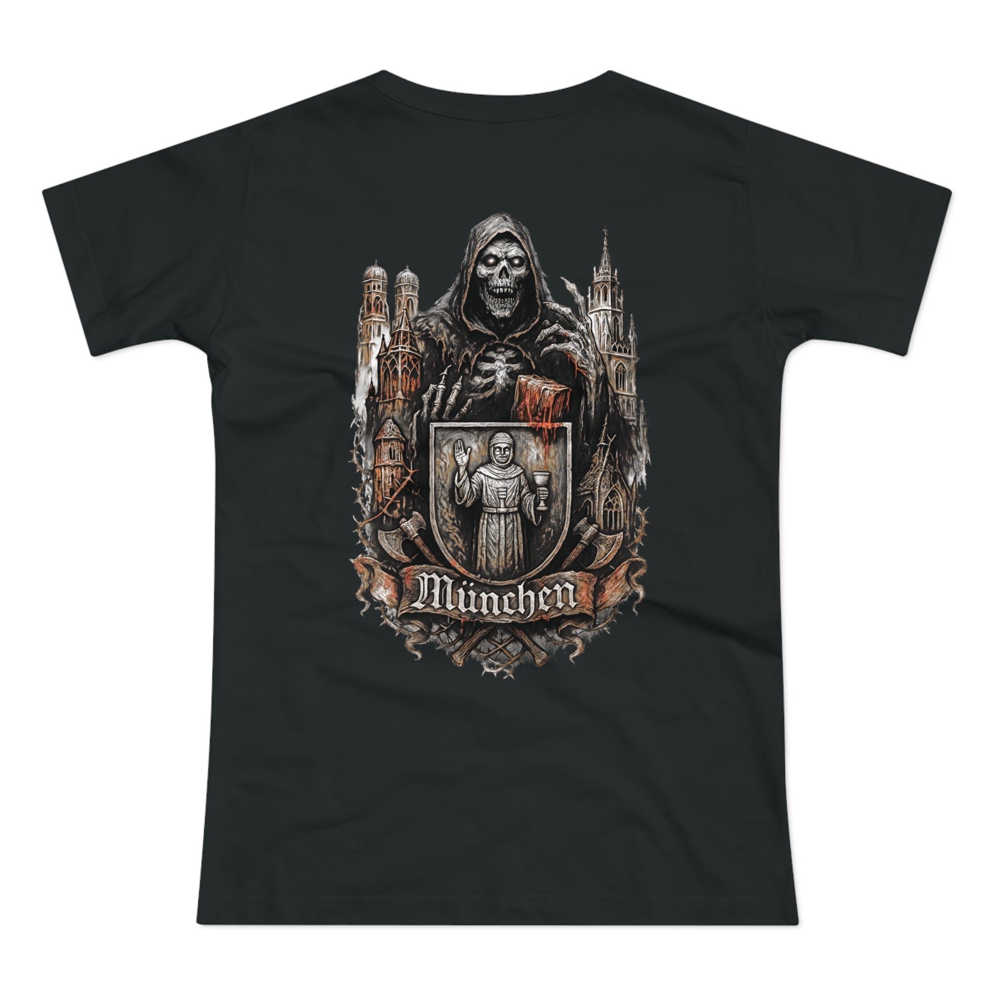 München Night Crew: Front-/Backprint, Womens' T-Shirt **Grimwater-Edition**