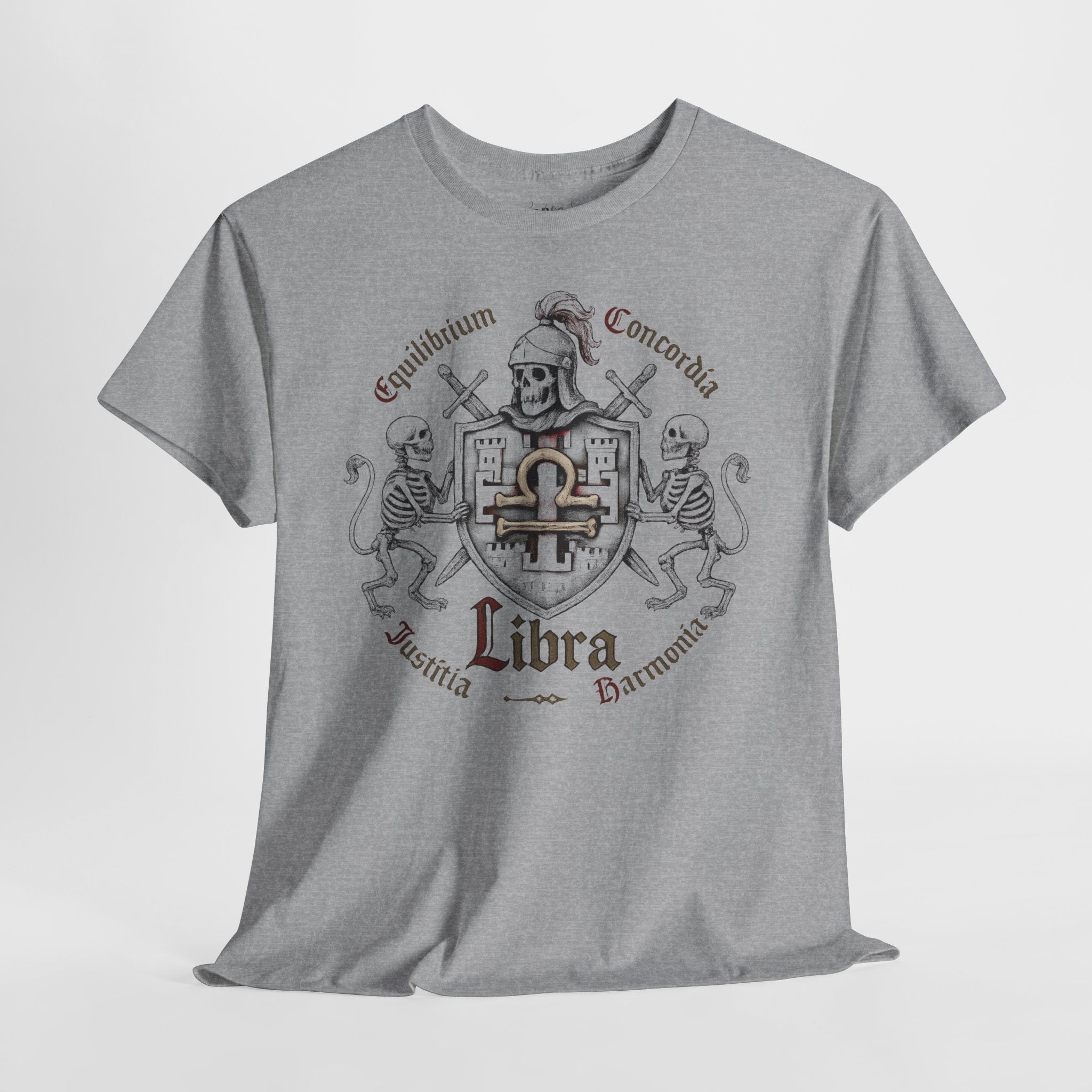 Waage: Frontprint, Unisex T-Shirt **Grimwater-Edition** Sternzeichen Astrologie (Libra)