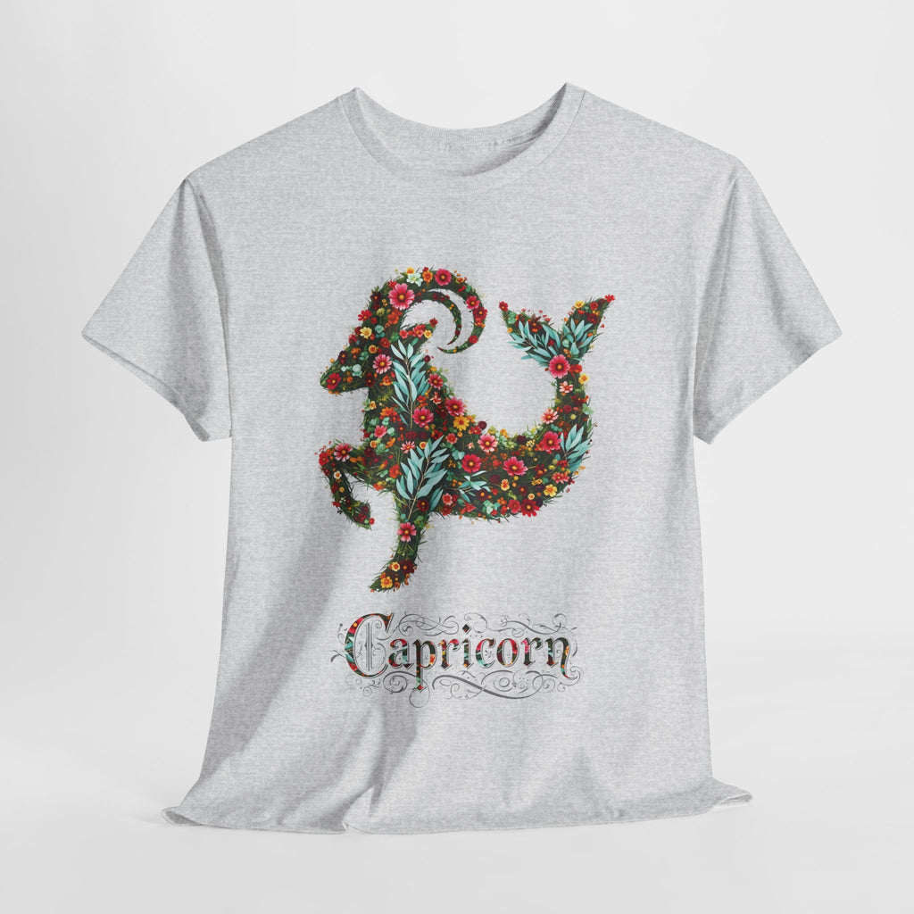 Capricorn Floral Zodiac Unisex Heavy Cotton Tee, Zodiac Shirt, Astrology Apparel, Gift for December Birthdays, Personalized T-Shirt, [...]