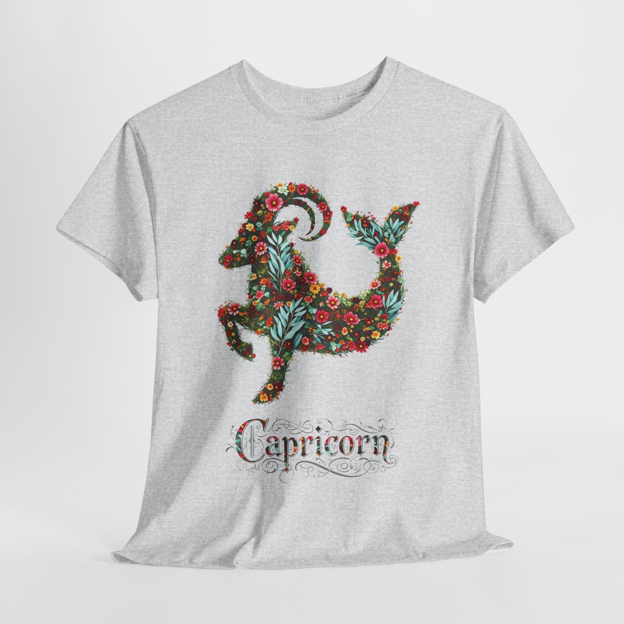 Capricorn Floral Zodiac Unisex Heavy Cotton Tee, Zodiac Shirt, Astrology Apparel, Gift for December Birthdays, Personalized T-Shirt, [...]