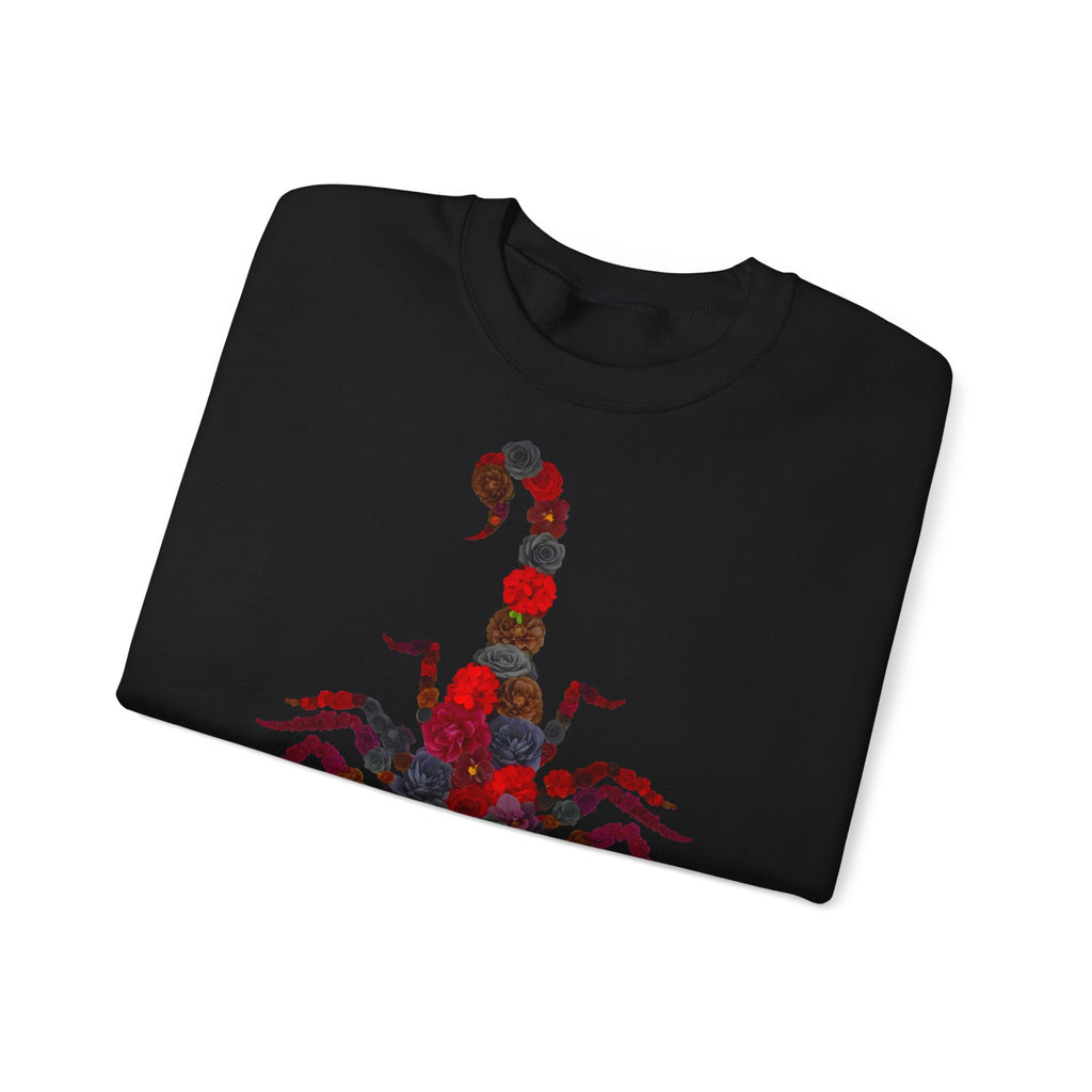 Skorpion: Frontprint, Unisex Sweatshirt, florales Sternzeichen, Zodiac Astrologie (Scorpio)