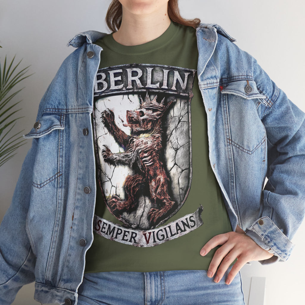 Berlin Bear - Semper Vigilans: Frontprint, Unisex T-Shirt **Grimwater-Edition**