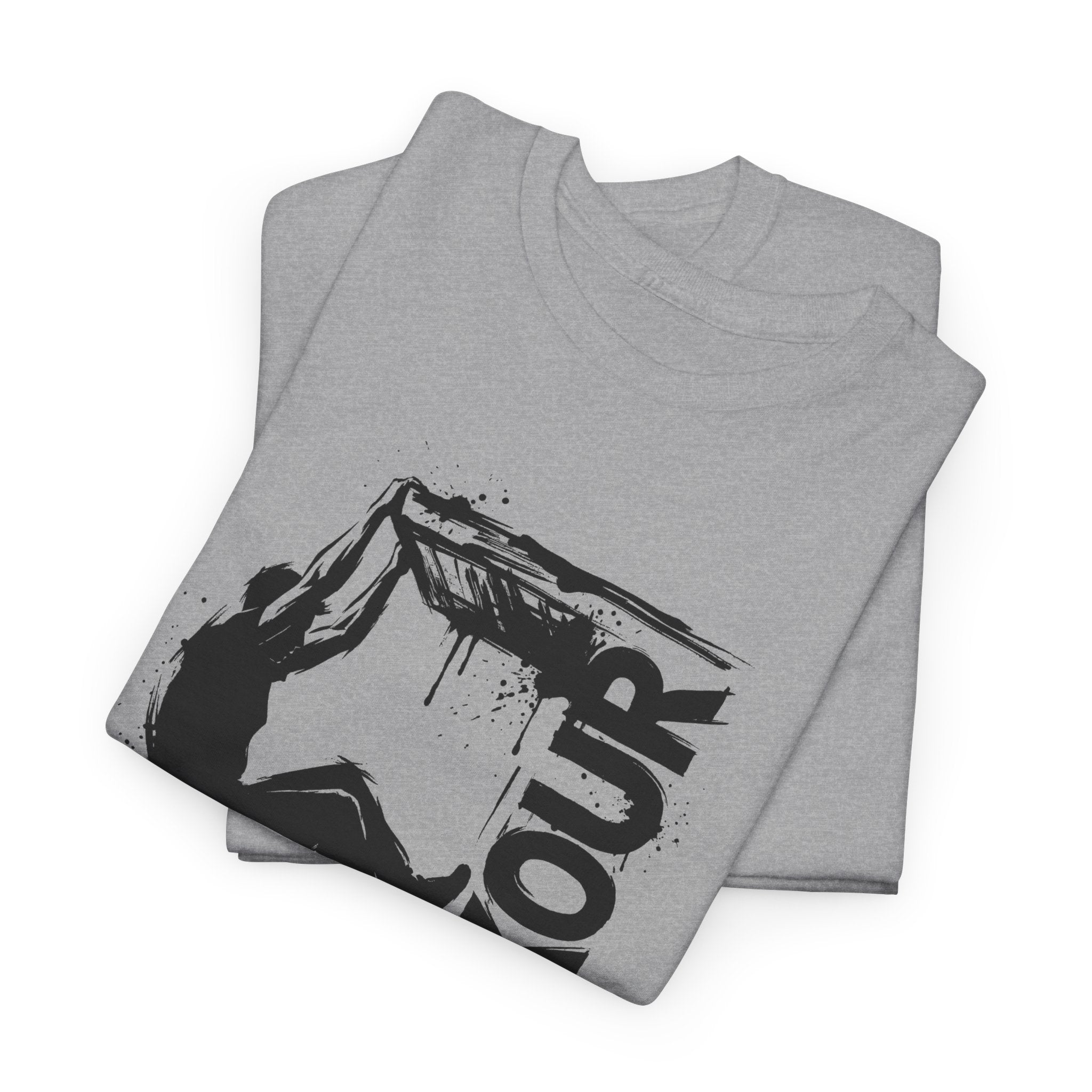 Parkour 09: Frontprint, Unisex T-Shirt - Urban Stunt Silhouette Crewneck