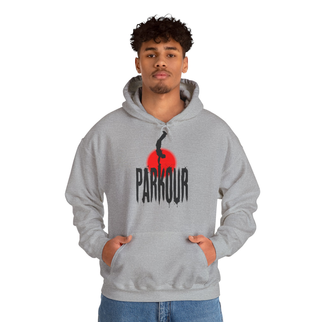 Parkour B: Frontprint, Unisex Sweatshirt - Urban Stunt Silhouette Crewneck
