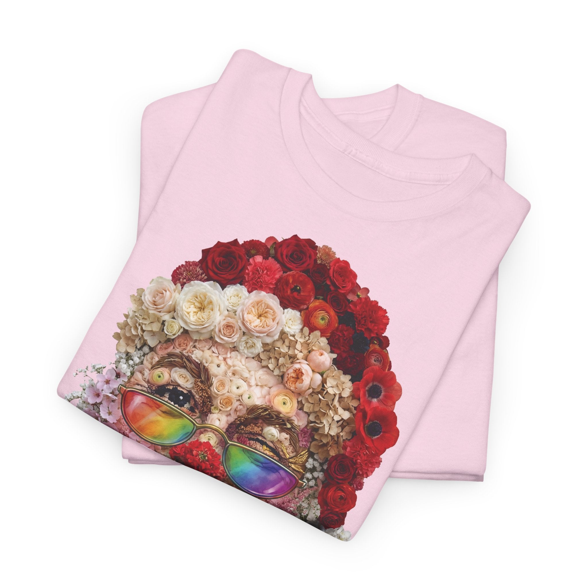 Blumen-Santa: Frontprint, Unisex T-Shirt, Floral Colorful Retro Santa with Cigar Weihnachten