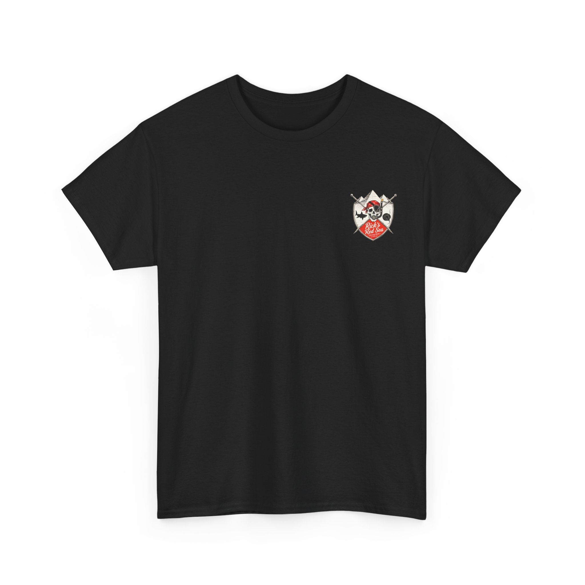 Diving Base Port Ghalib Egypt, Rick's Pirate-Themed Unisex Heavy Cotton Tee, Fun Nautical Shirt, Casual Tee for Summer, Gift for Pirate Lovers, Coastal Adventure Apparel