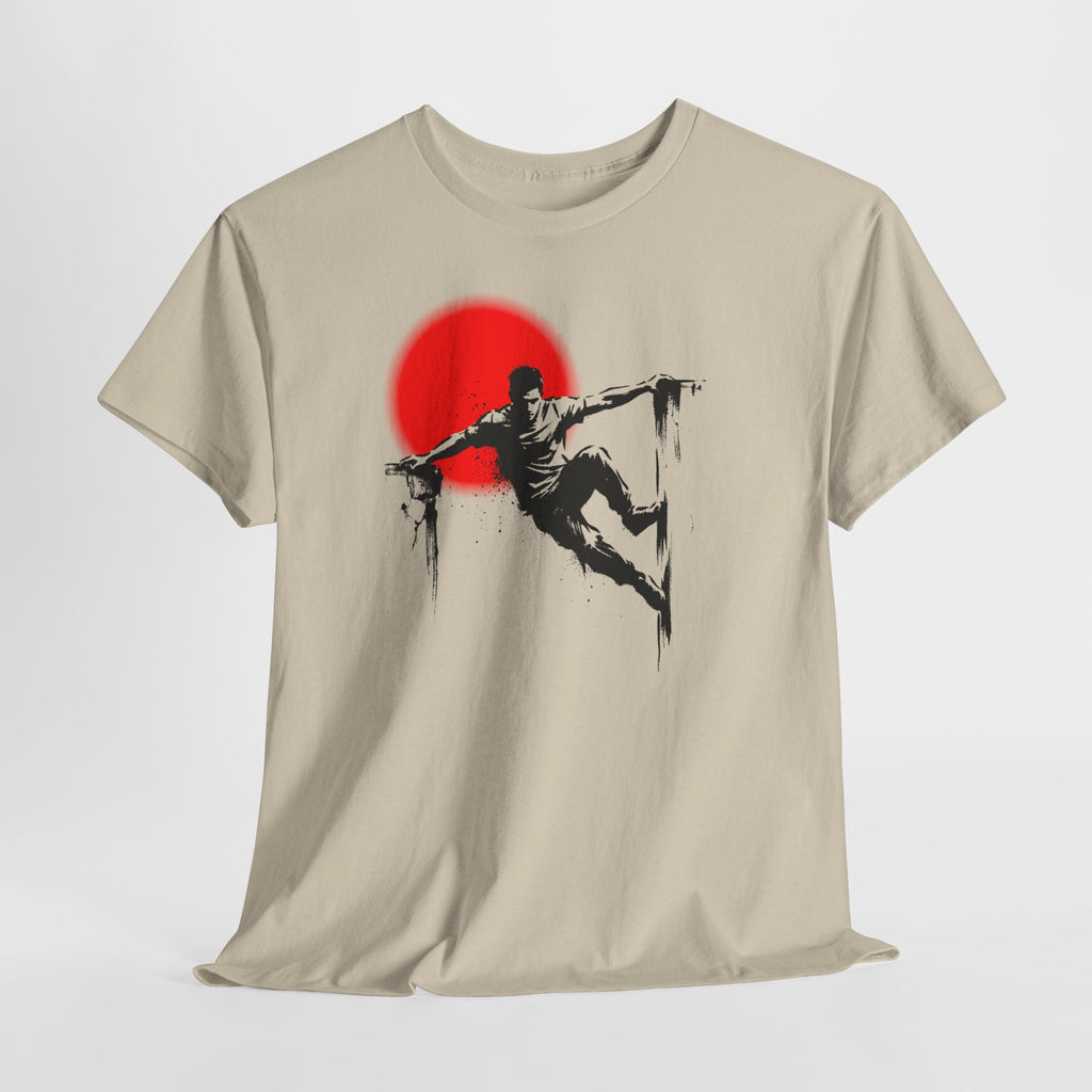 Parkour D: Front-/Backprint, Unisex T-Shirt - Urban Stunt Silhouette Crewneck