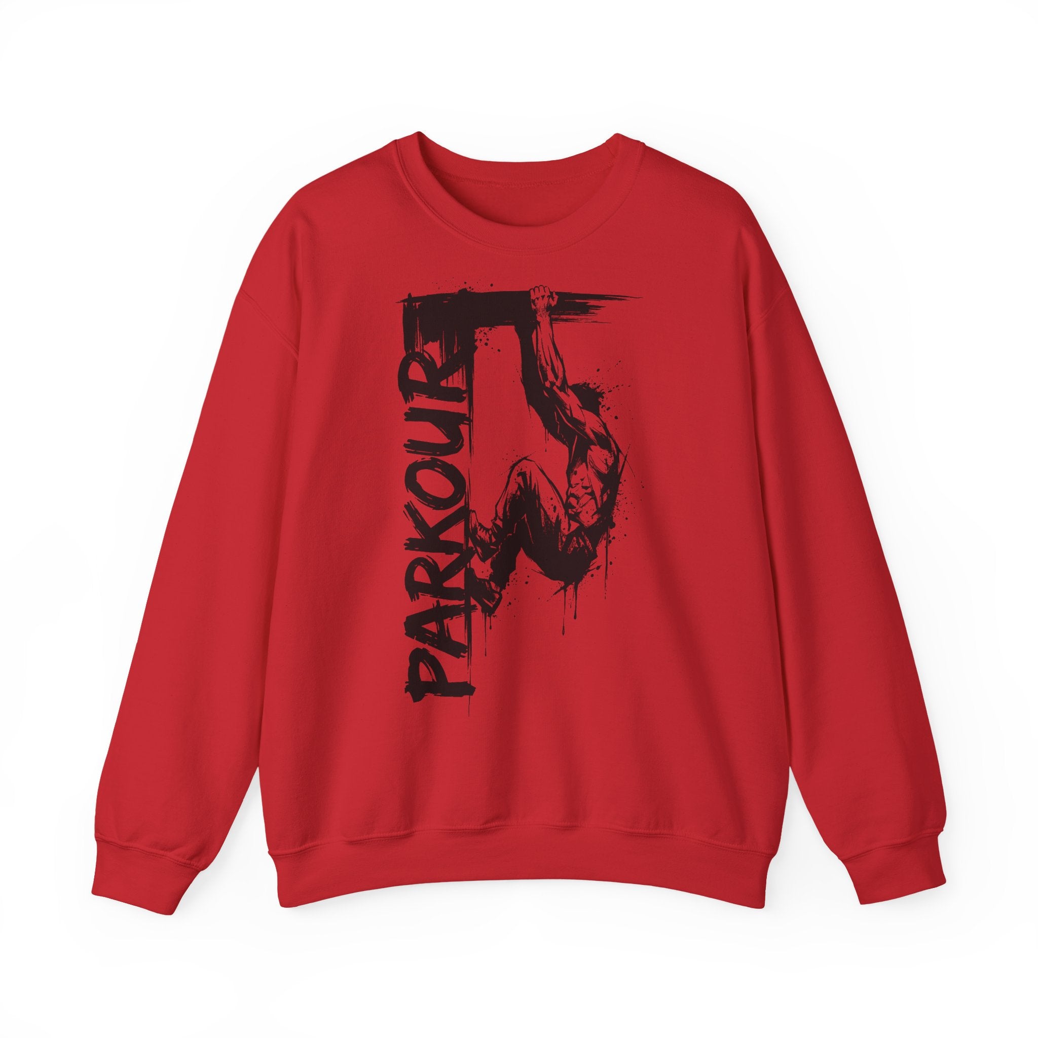 Parkour 08: Frontprint, Unisex Sweatshirt - Urban Stunt Silhouette Crewneck