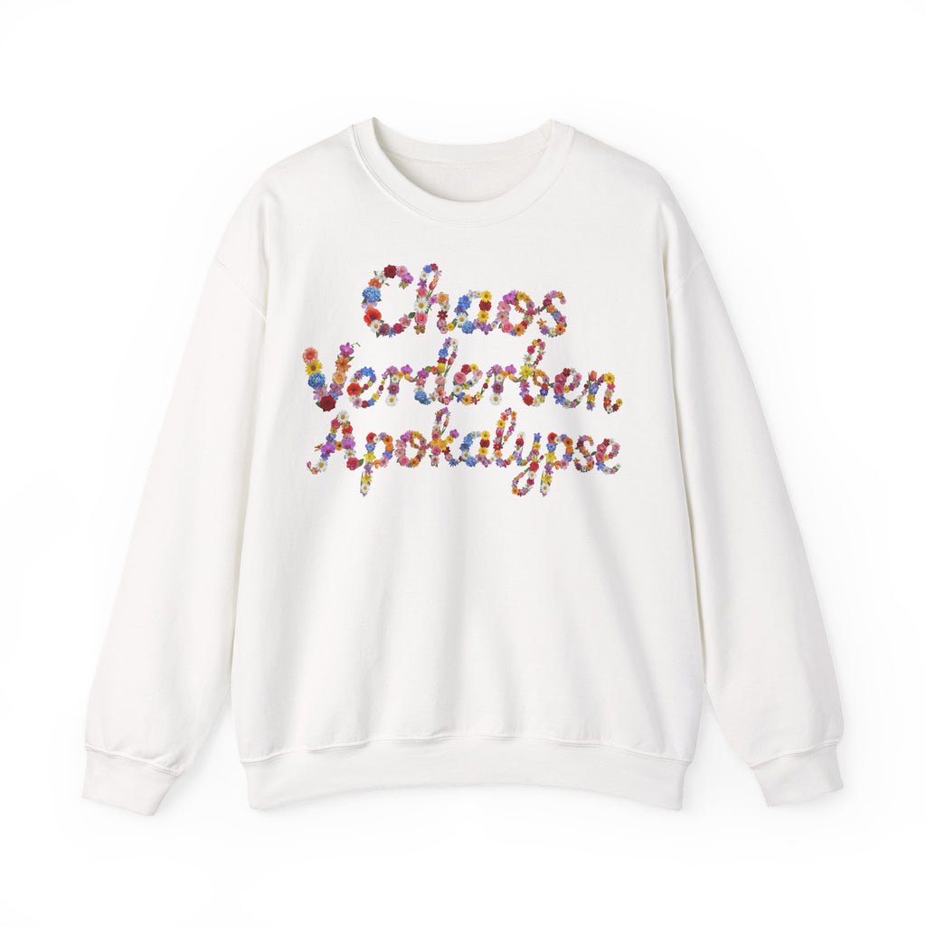 Chaos, Verderben, Apokalypse, Frontprint, Unisex Sweatshirt, Floral Script Cozy Pullover