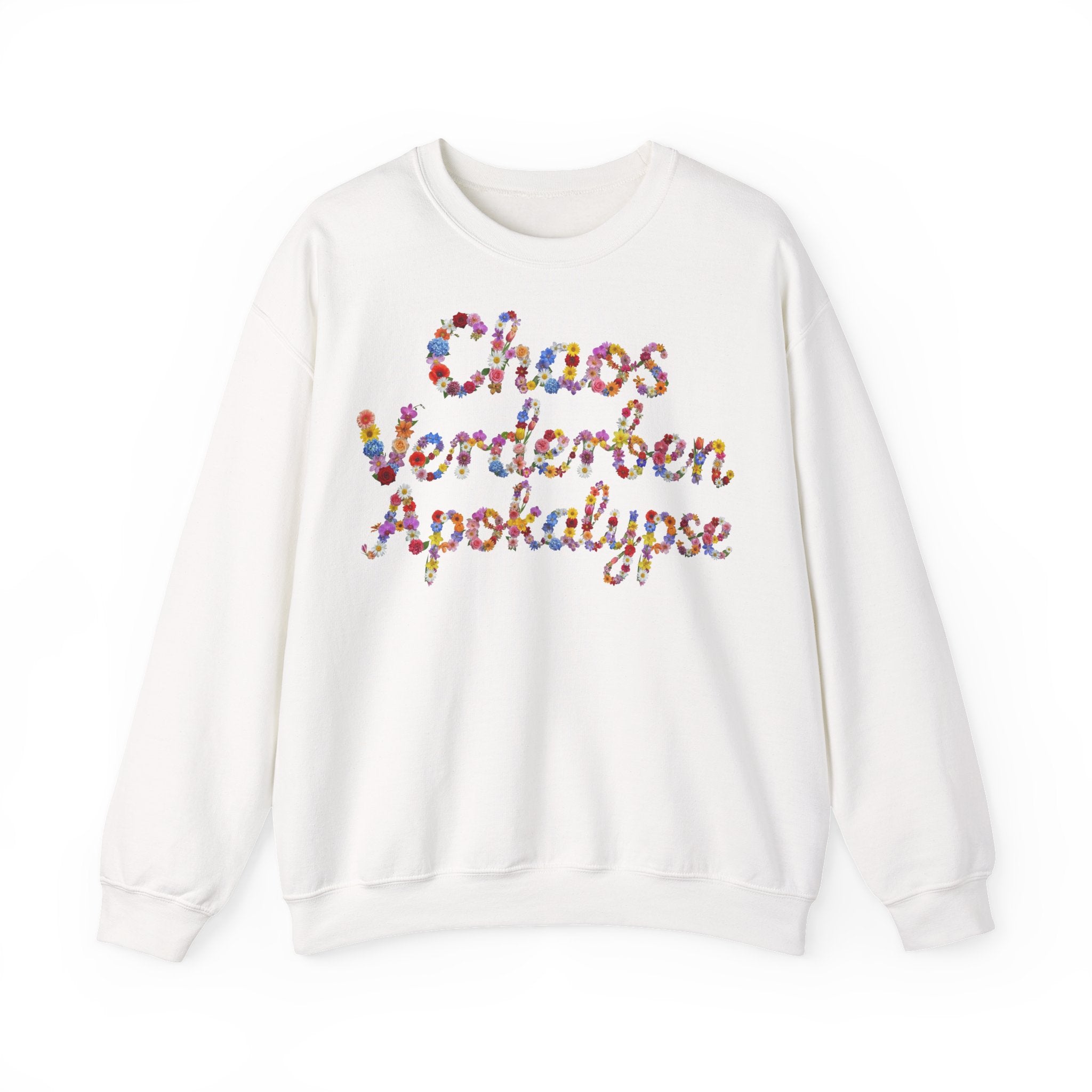 Chaos, Verderben, Apokalypse, Frontprint, Unisex Sweatshirt, Floral Script Cozy Pullover