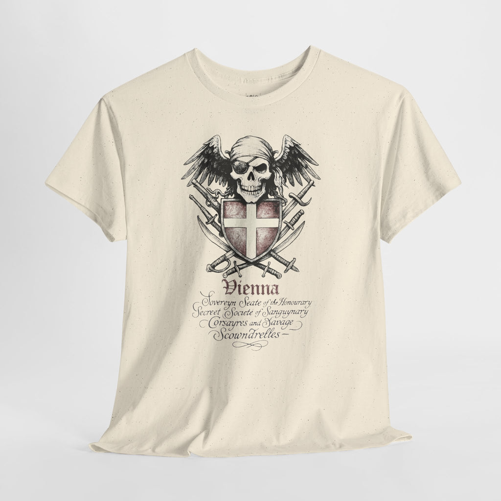 Grimwater Edition - Vienna, the sinister old headquarter of the Secret Society of bloodthirsty Pirates, Skull and Sword Gothic T-shirt