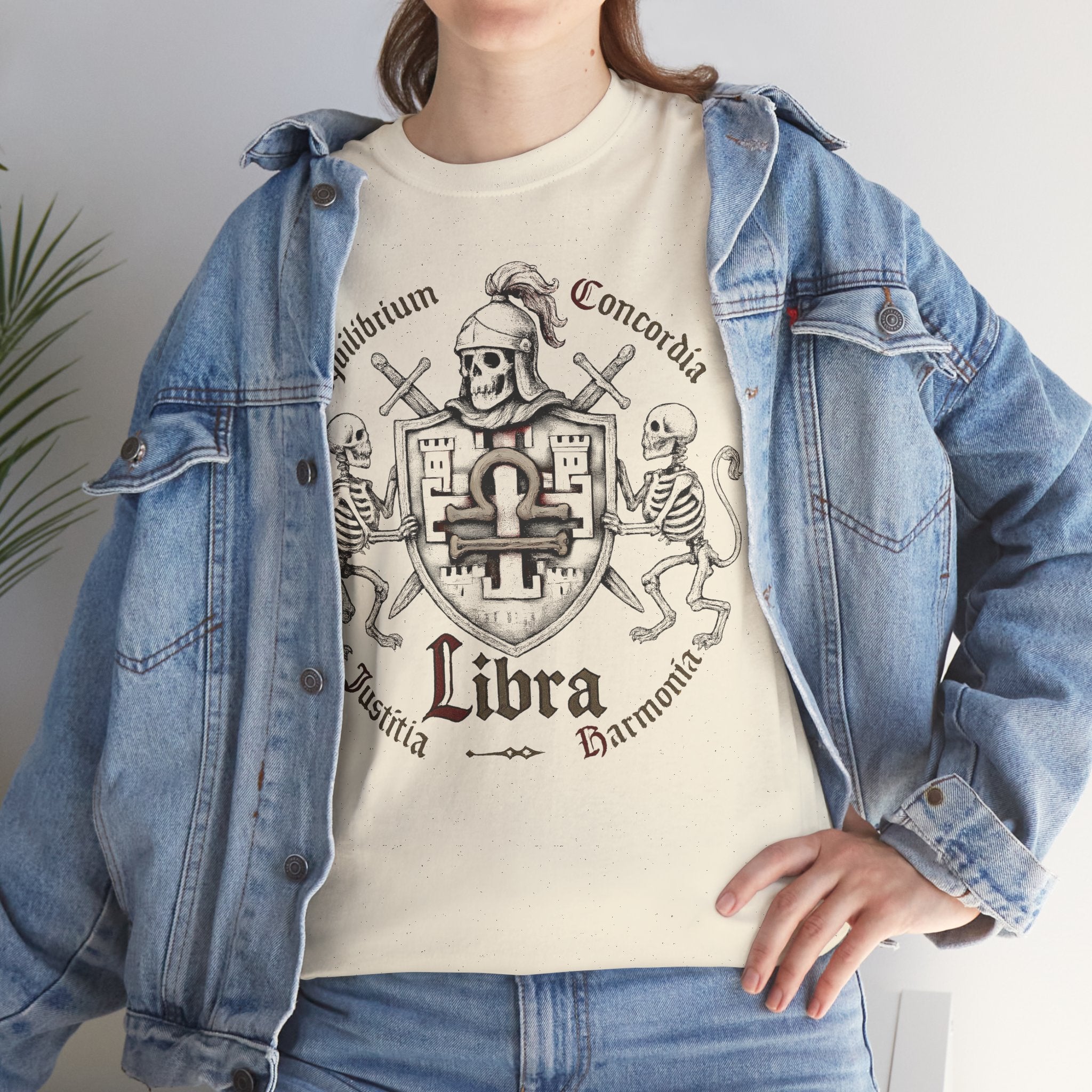 Waage: Frontprint, Unisex T-Shirt **Grimwater-Edition** Sternzeichen Astrologie (Libra)