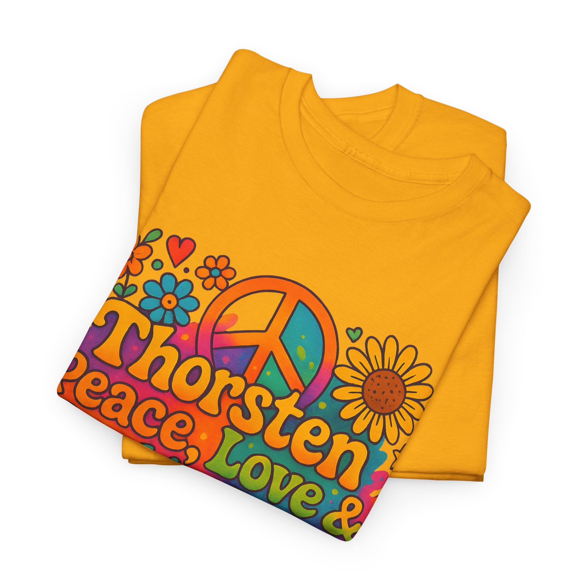 Thorsten, 1975, Retro Peace & Love Tee, Unisex Heavy Cotton Top, Vintage Rock'n'Roll Shirt, Music Lover Gift, 70s Inspired Fashion