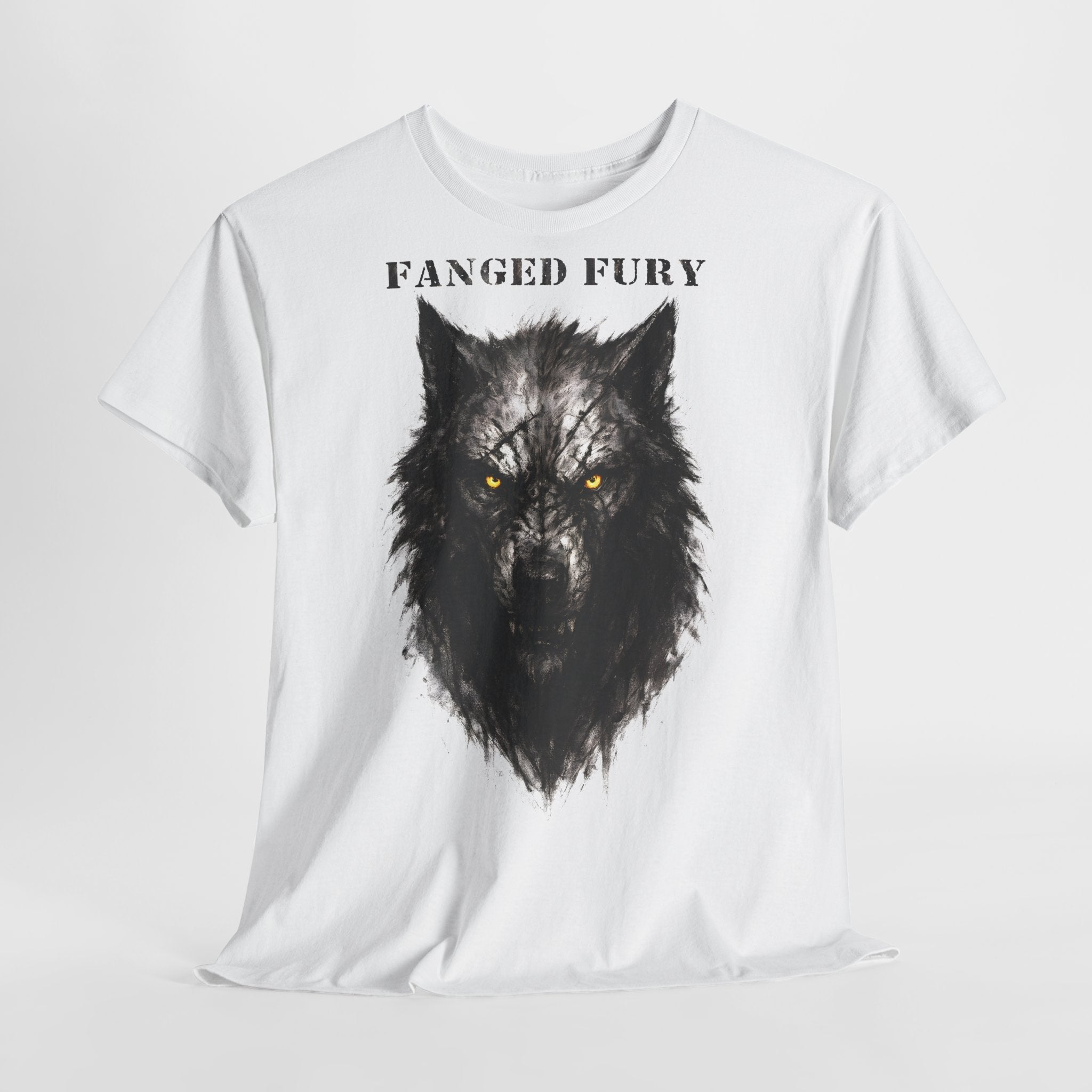 Wolf - Fanged Fury: Frontprint, Unisex T-Shirt - Animal-Collection