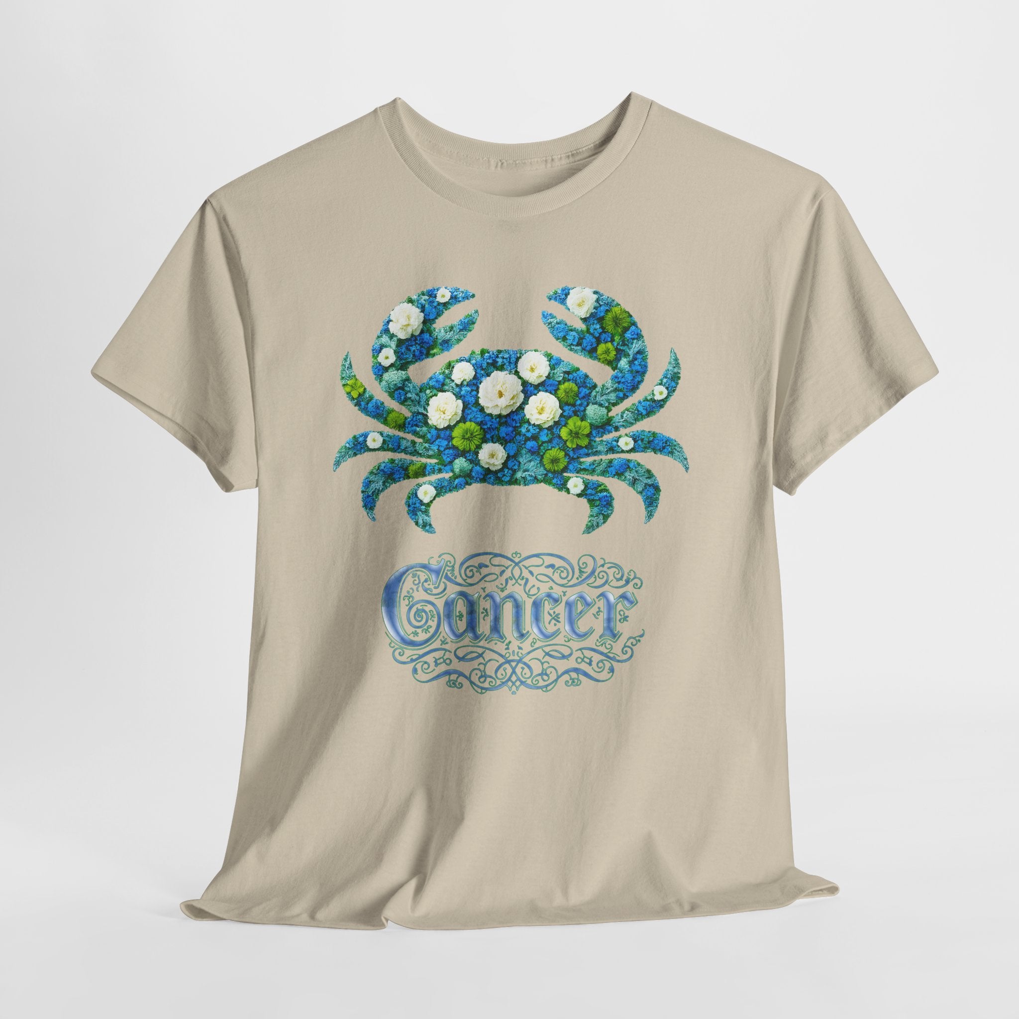 Cancer Floral Zodiac Tee, Astrology Shirt, Gift for Cancer, Horoscope Apparel, Unisex Tees, Cute Crab Design